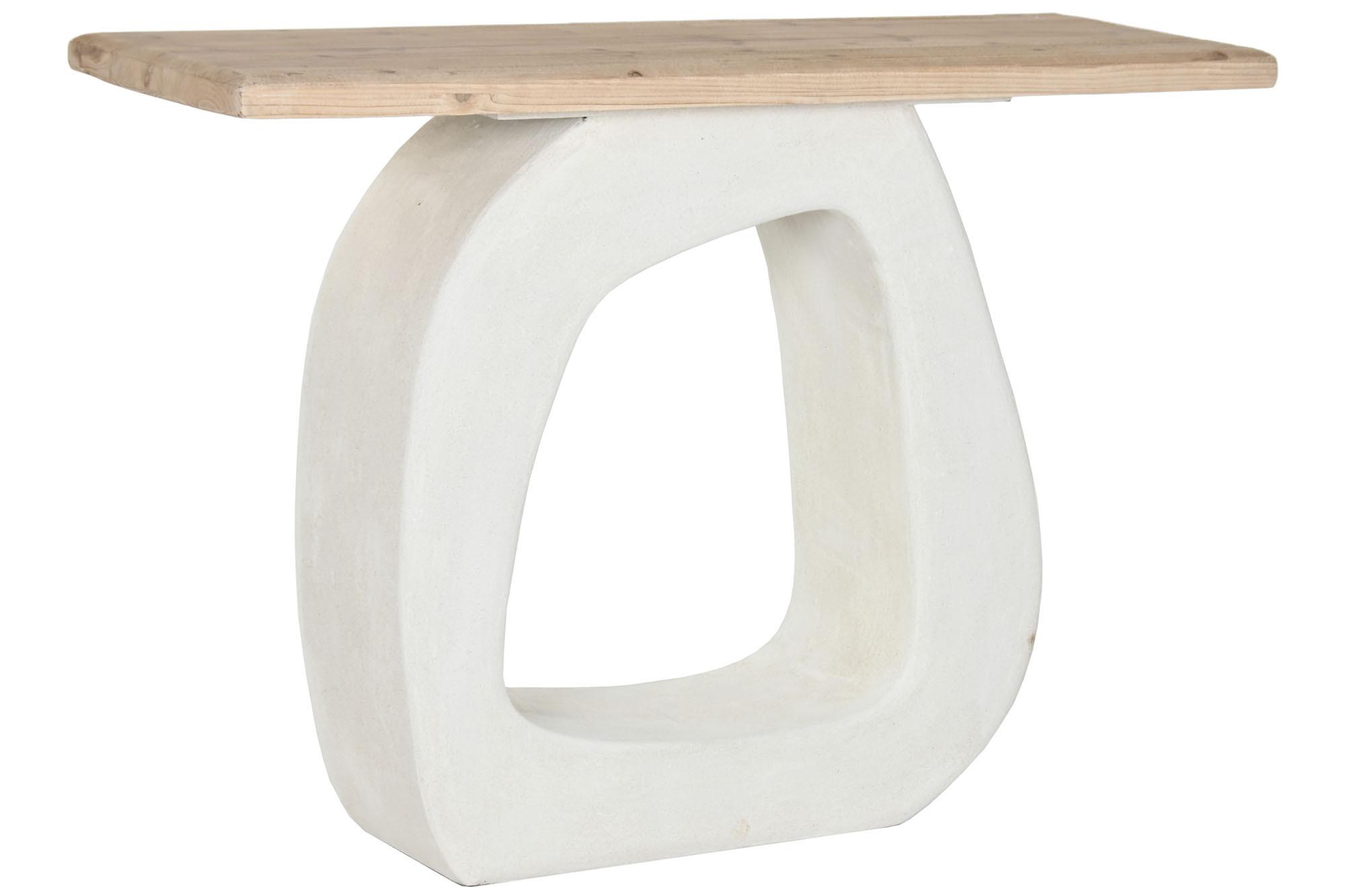 Product photograph of Wrinkled White Wood Console Table from Choice Furniture Superstore.