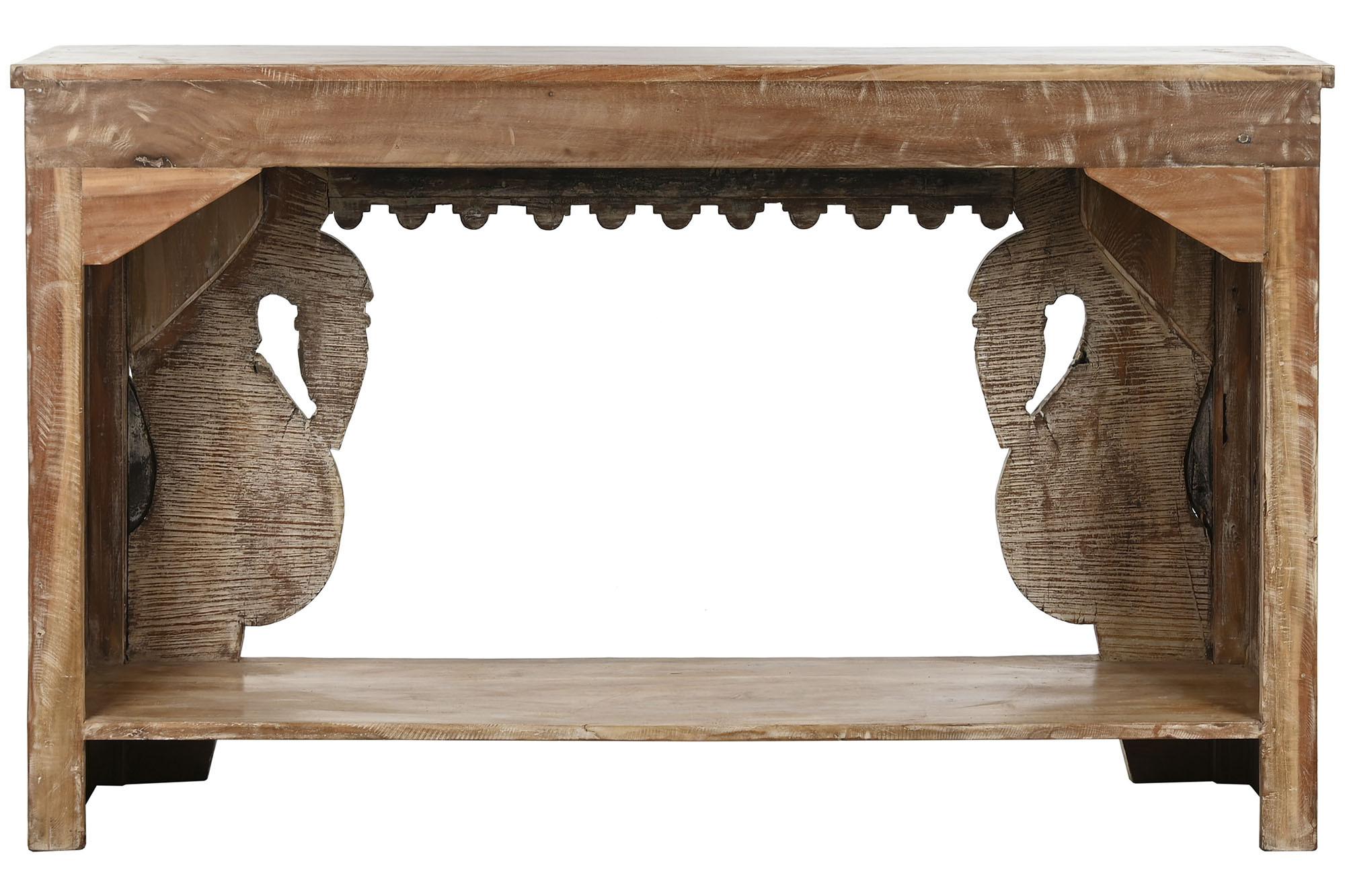 Product photograph of Carved Natural Mango Wood Carved Console Table from Choice Furniture Superstore.