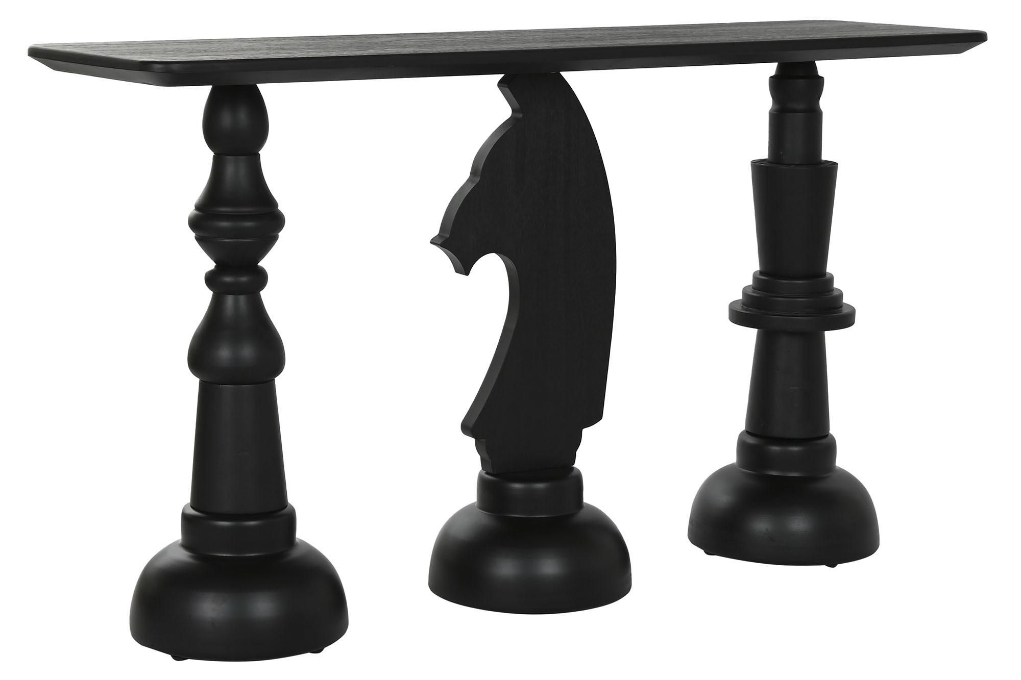 Product photograph of Modern Chess Black Wood Console Table from Choice Furniture Superstore.