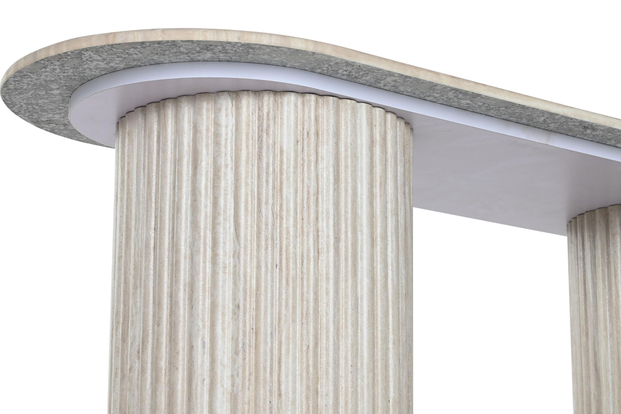 Product photograph of Modern Granite Wood Console Table from Choice Furniture Superstore.