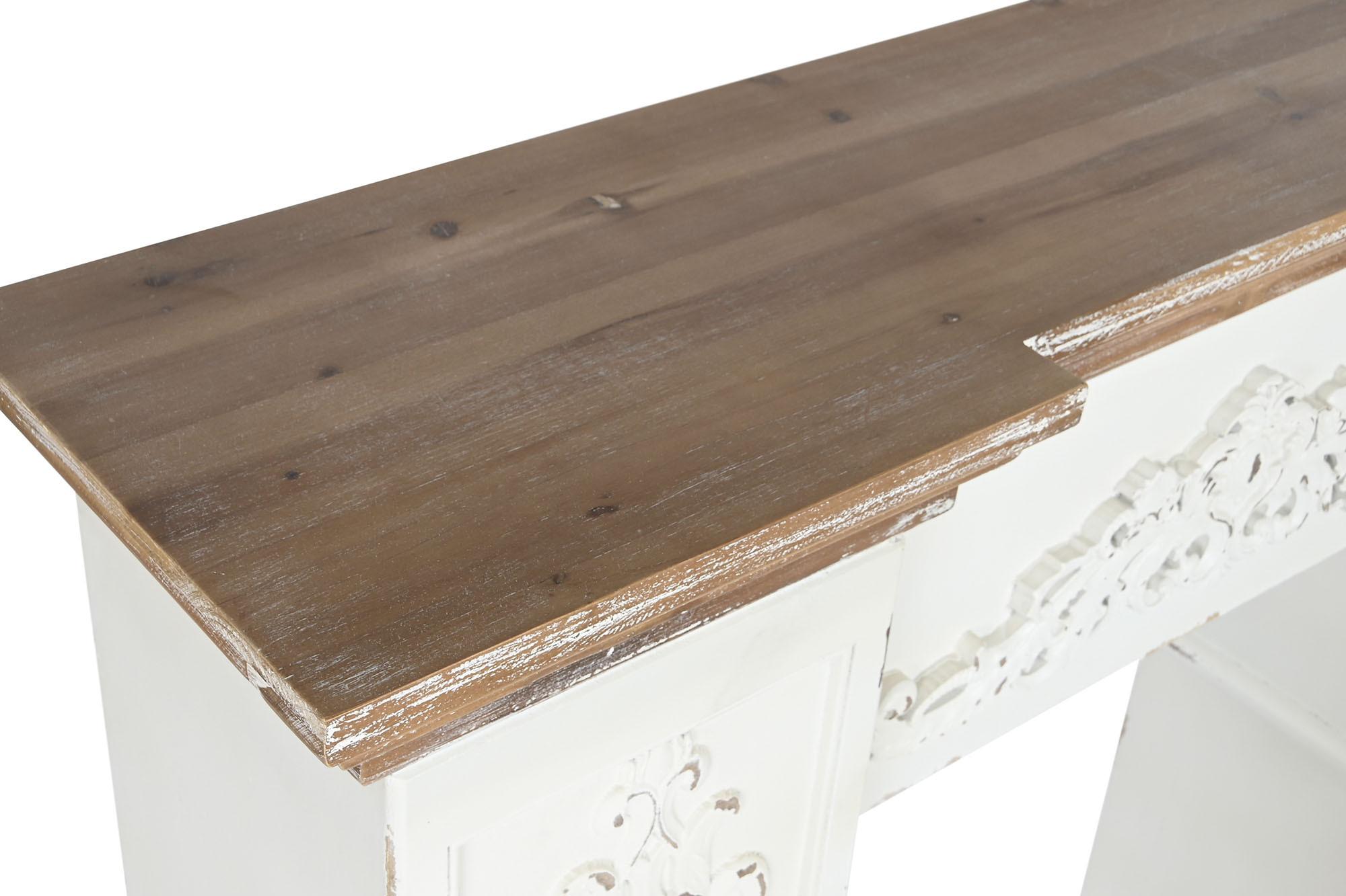 Product photograph of Neoclassic White Wood Carved Console Table from Choice Furniture Superstore.