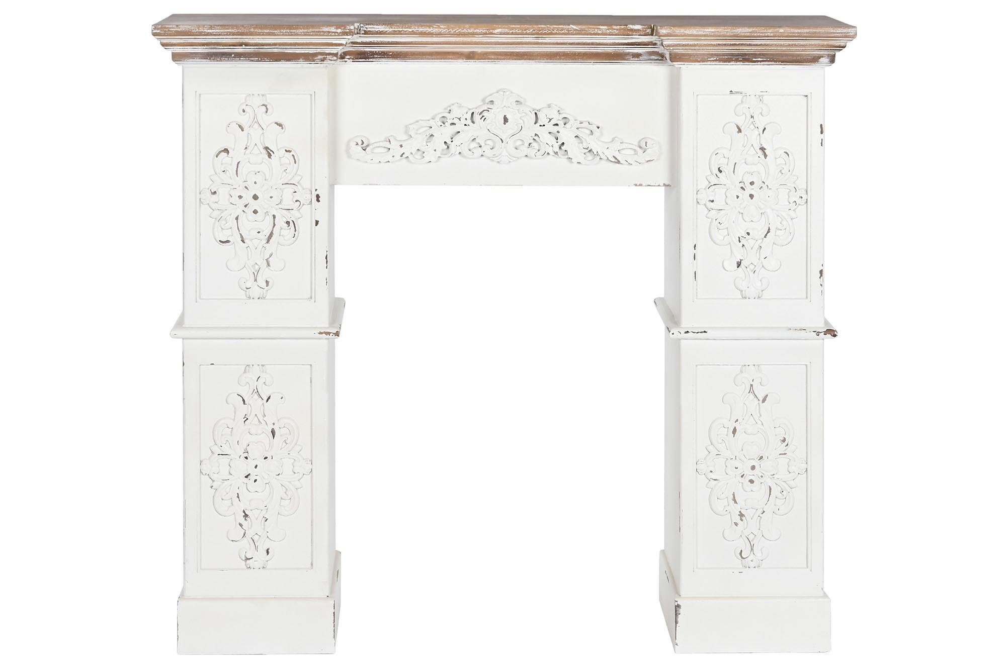 Product photograph of Neoclassic White Wood Carved Console Table from Choice Furniture Superstore.