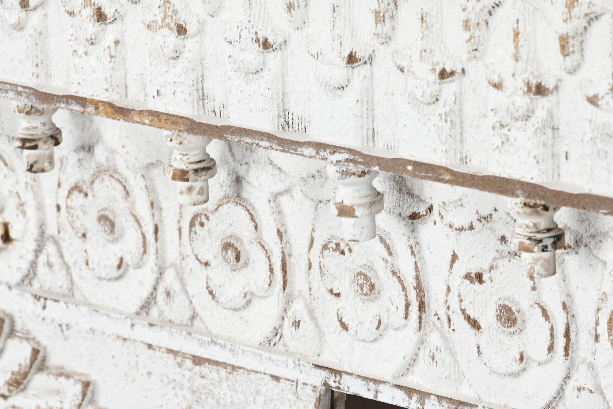 Product photograph of Indian White Wood Carved Console Table from Choice Furniture Superstore.