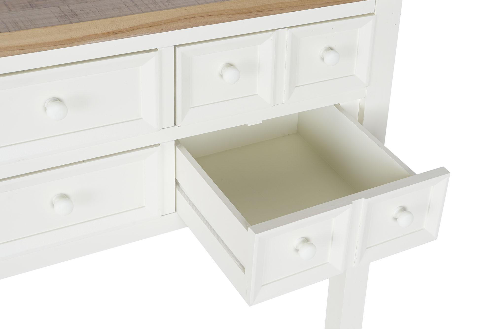 Product photograph of Traditional Beige Multi Drawer Console Table from Choice Furniture Superstore.