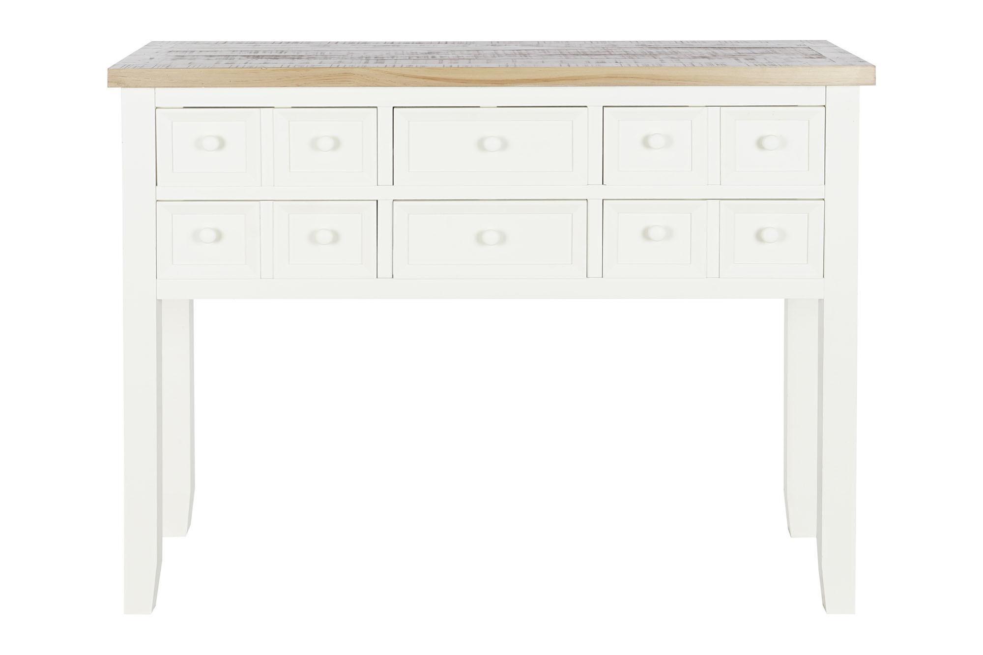 Product photograph of Traditional Beige Multi Drawer Console Table from Choice Furniture Superstore.