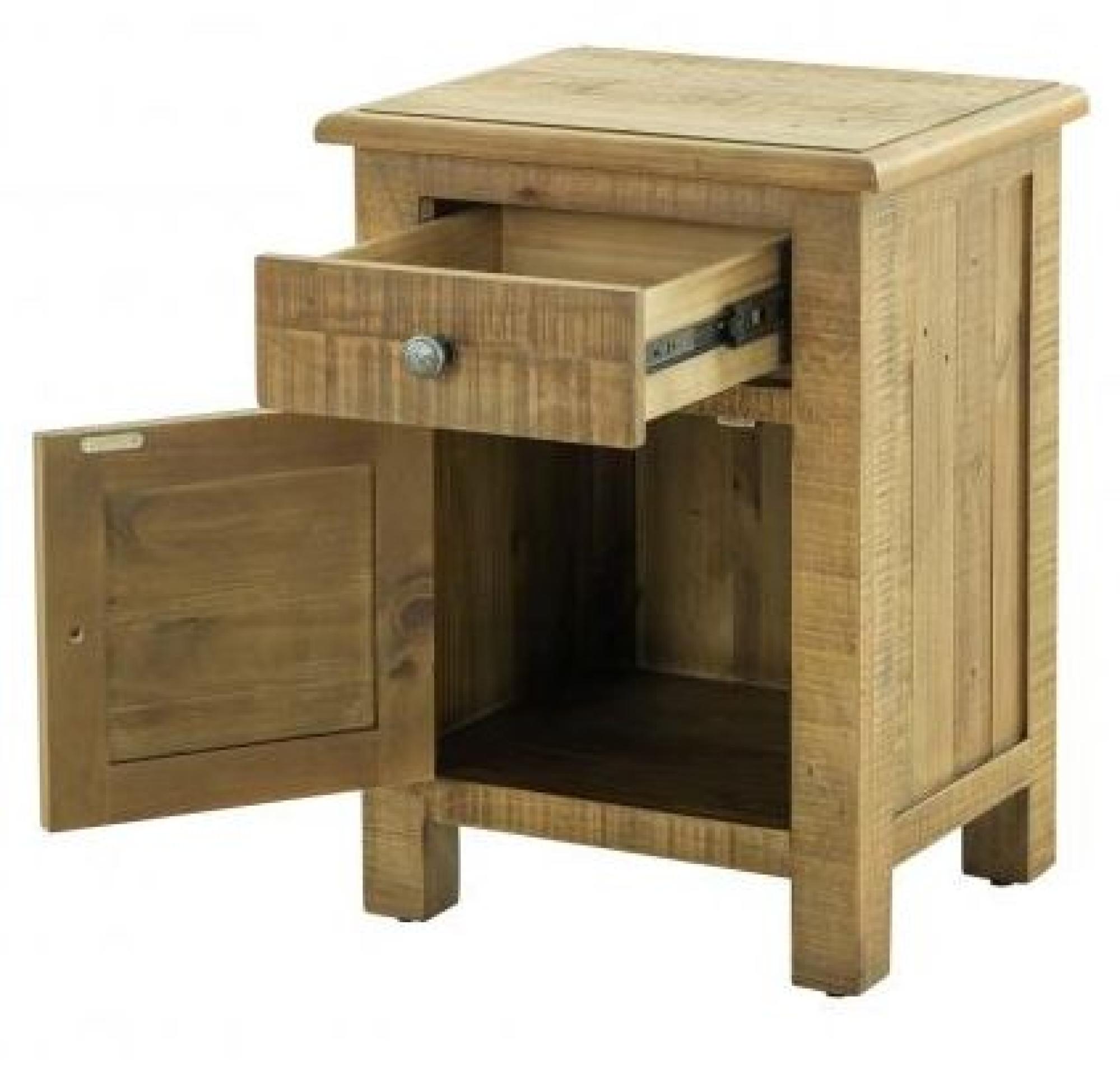 Product photograph of Gridley Loft Wooden 1 Drawer Bedside Cabinet from Choice Furniture Superstore.