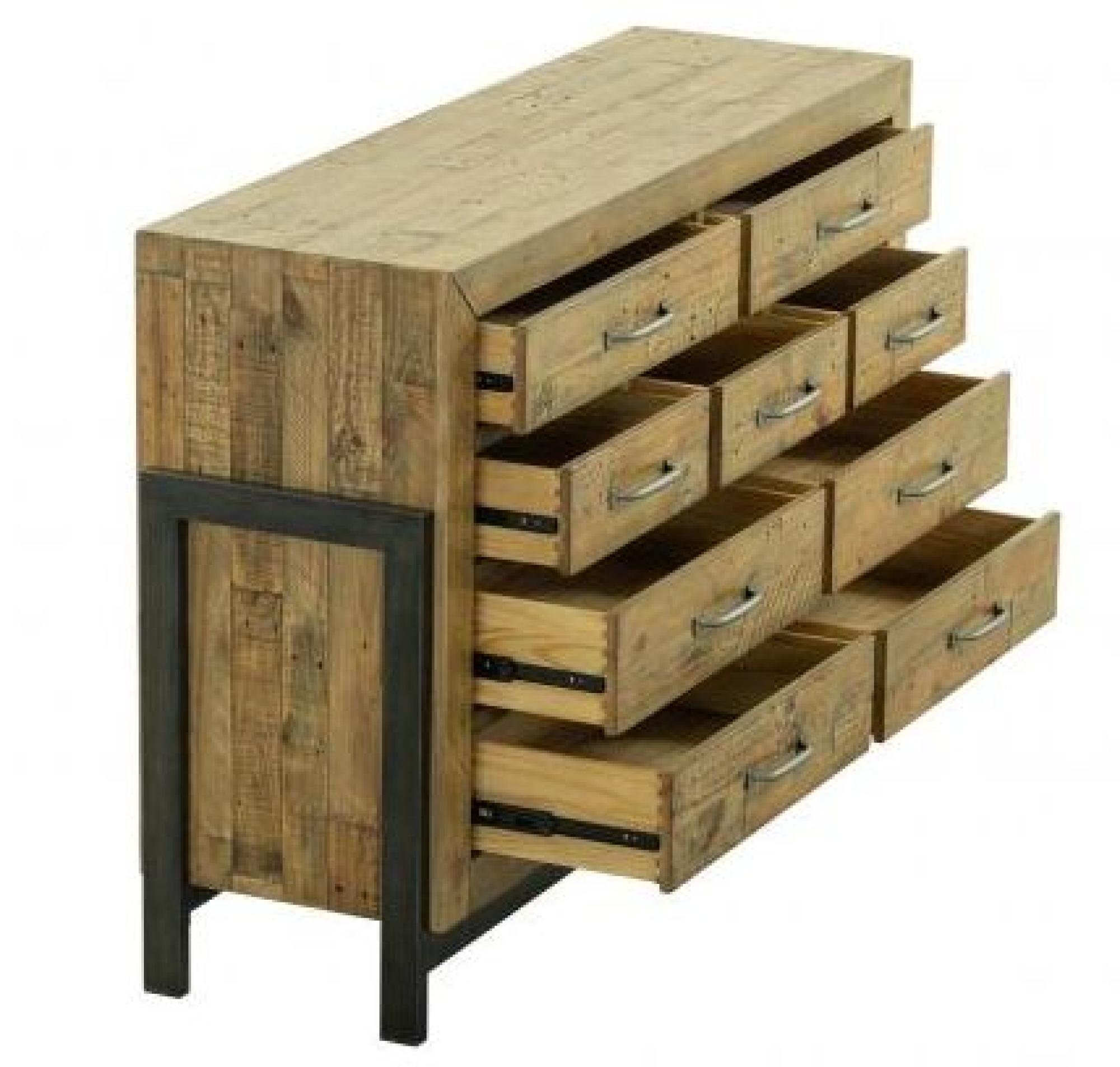 Product photograph of Gridley Loft Wooden Multi Drawer Wide Chest from Choice Furniture Superstore.