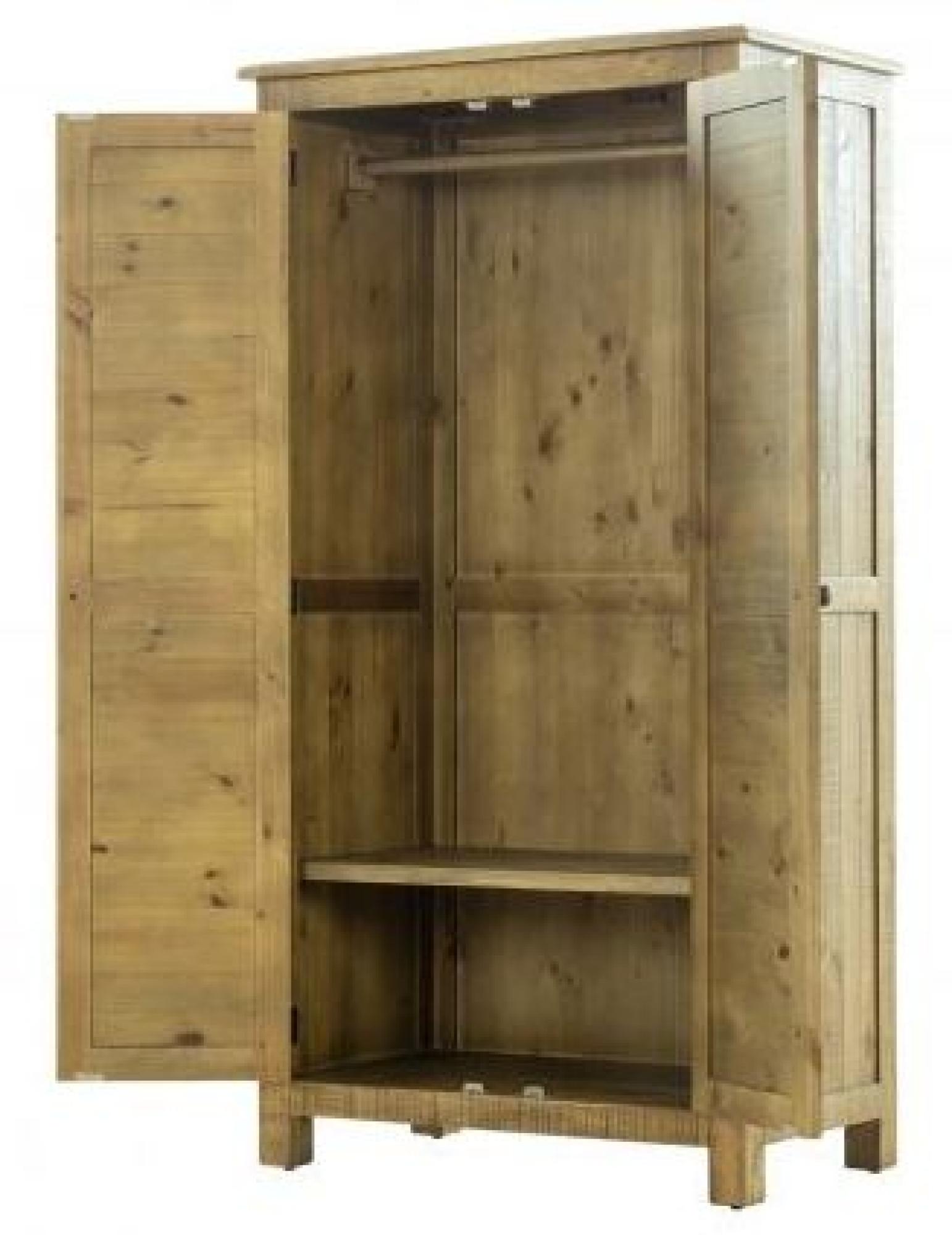 Product photograph of Gridley Loft Wooden 2 Door Wardrobe from Choice Furniture Superstore.