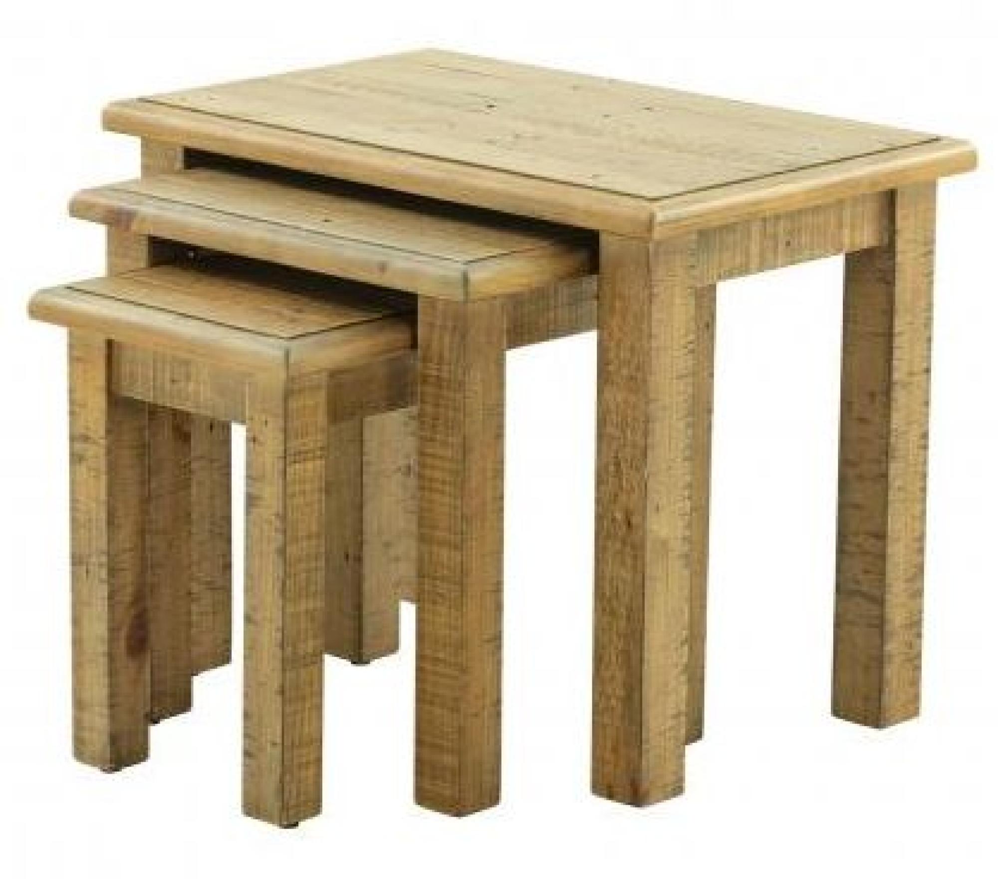 Product photograph of Gridley Loft Wooden Nest Of 3 Tables from Choice Furniture Superstore.