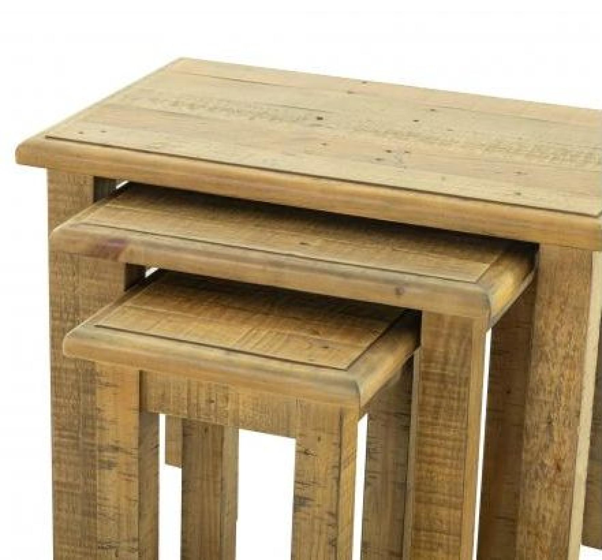 Product photograph of Gridley Loft Wooden Nest Of 3 Tables from Choice Furniture Superstore.