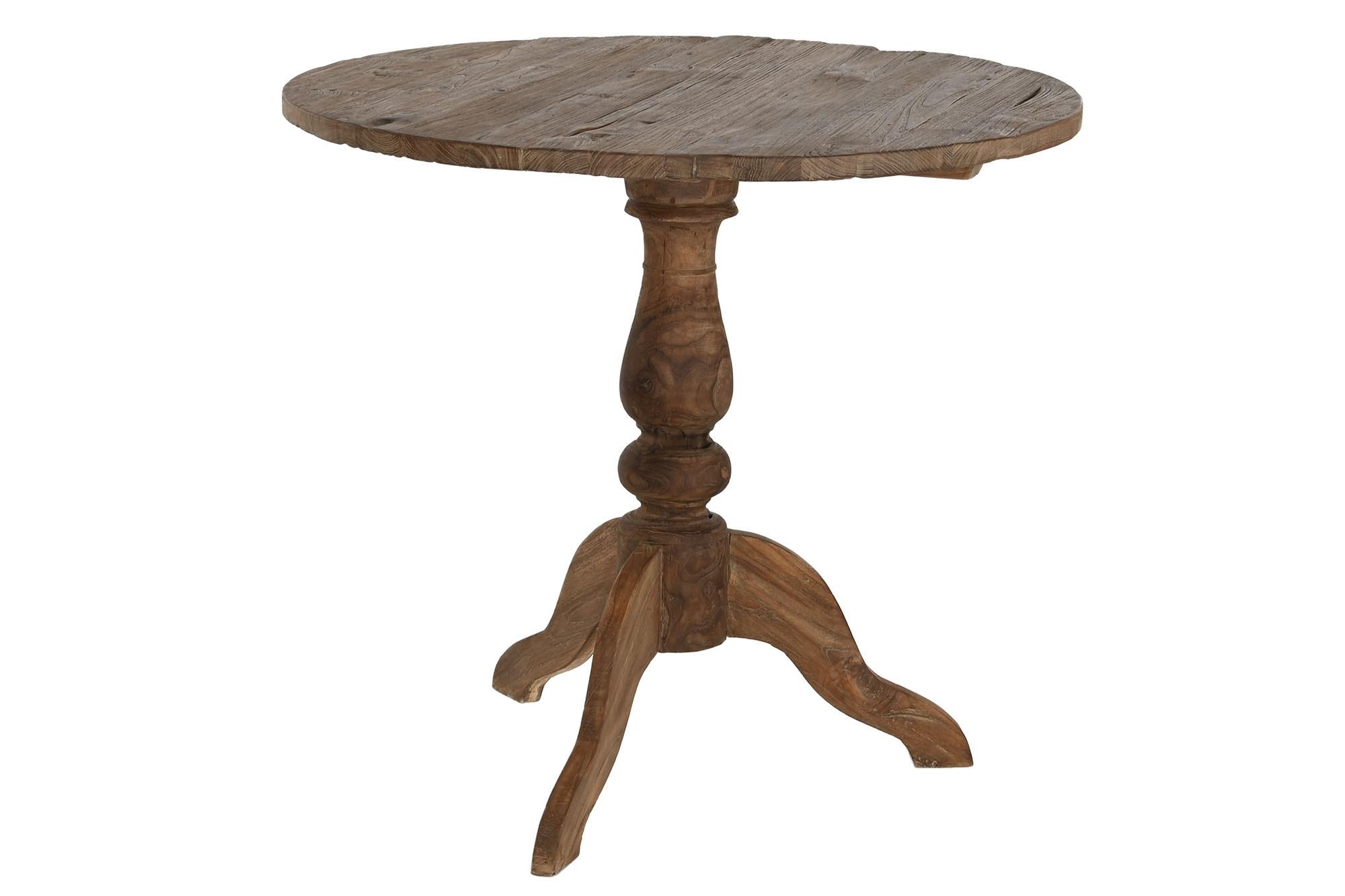 Product photograph of Natural Teak Round Side Table from Choice Furniture Superstore.