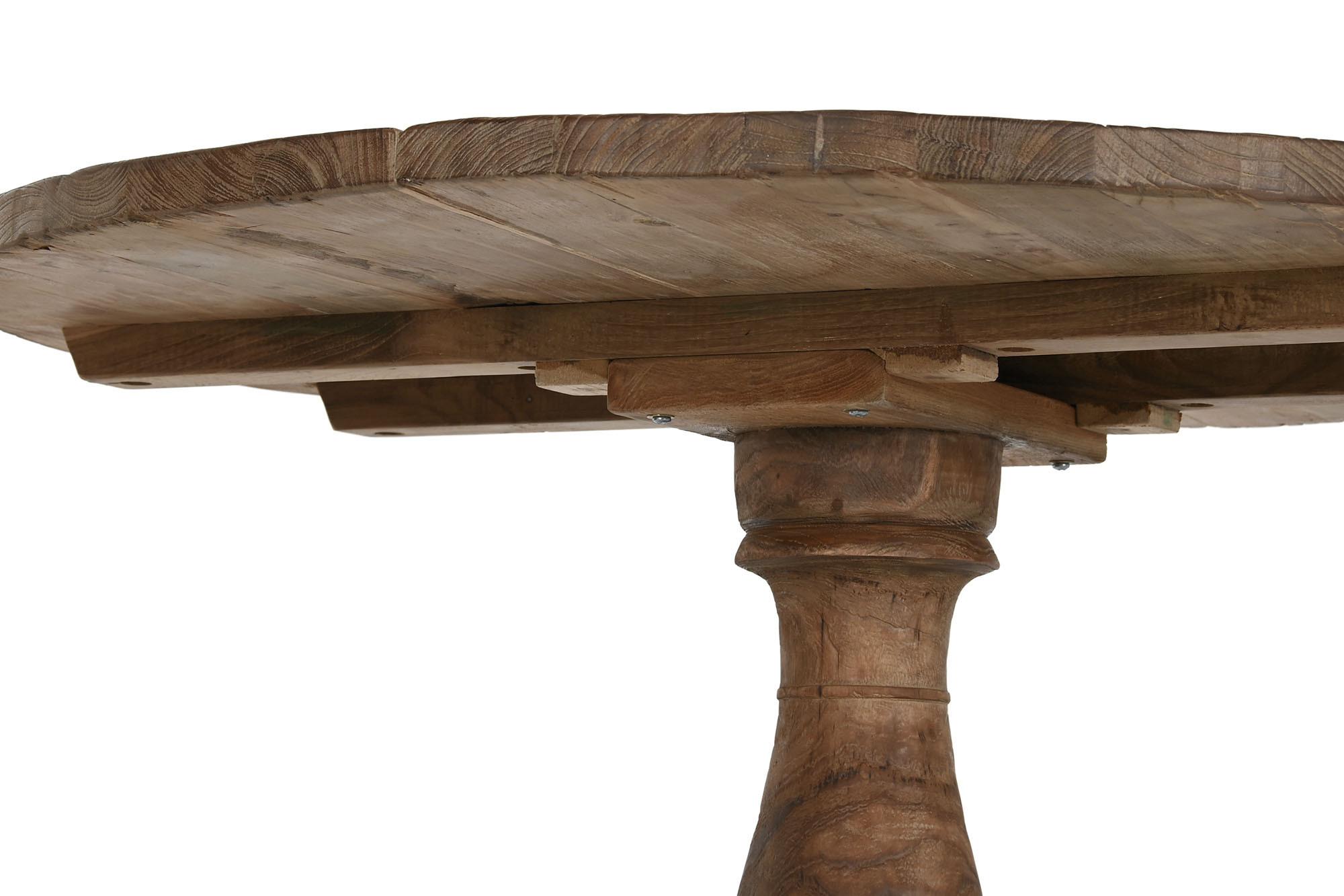 Product photograph of Natural Teak Round Side Table from Choice Furniture Superstore.