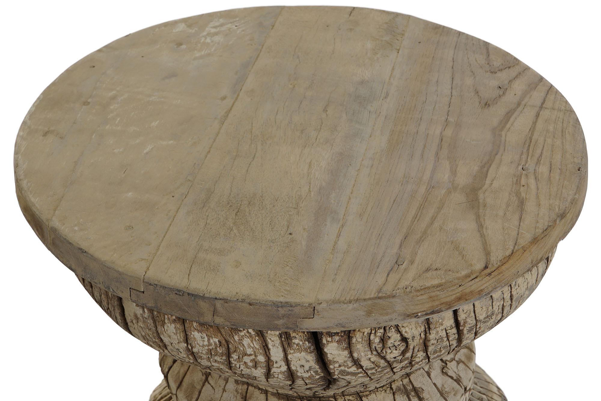 Product photograph of Natural Teak Wood Side Table from Choice Furniture Superstore.