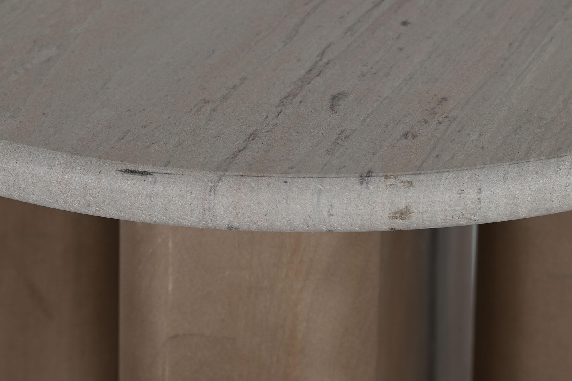 Product photograph of Modern Marble And Wood Round Side Table from Choice Furniture Superstore.