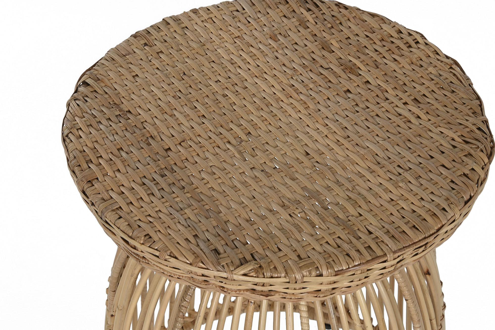 Product photograph of Balinese Rattan Round Side Table from Choice Furniture Superstore.