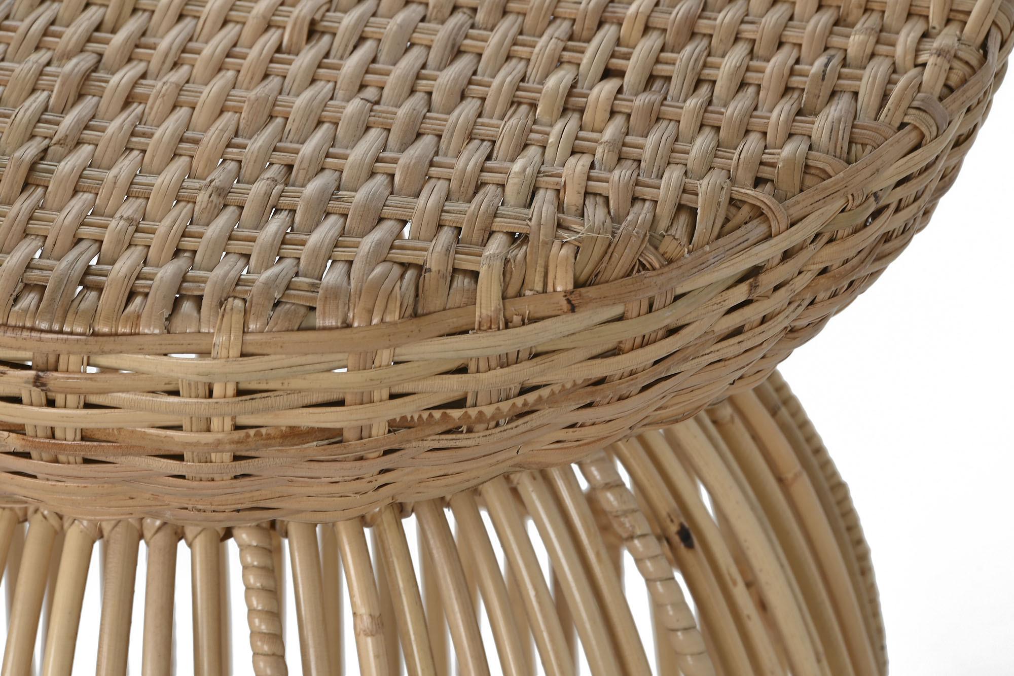 Product photograph of Balinese Rattan Round Side Table from Choice Furniture Superstore.