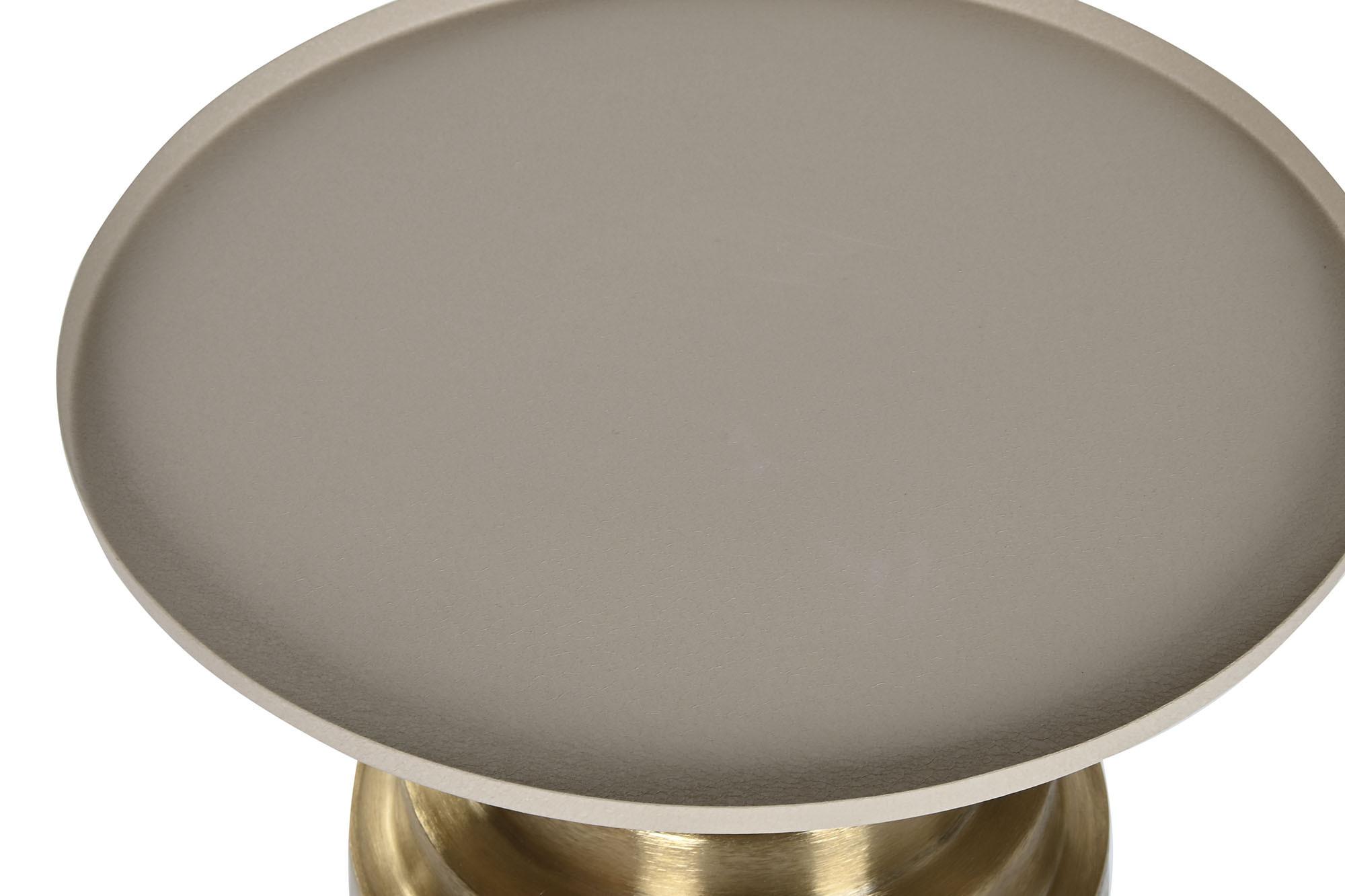 Product photograph of Modern Cream And Gold Round Side Table from Choice Furniture Superstore.