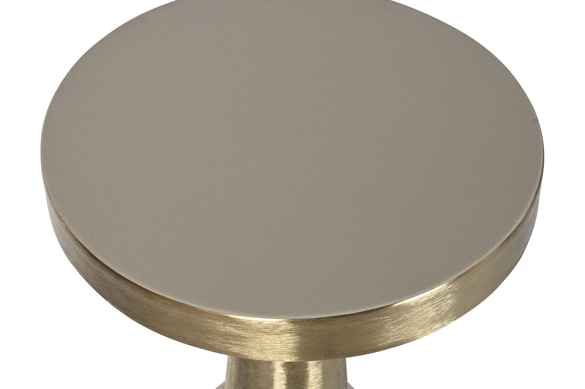 Product photograph of Modern Gold And Cream Round Side Table from Choice Furniture Superstore.