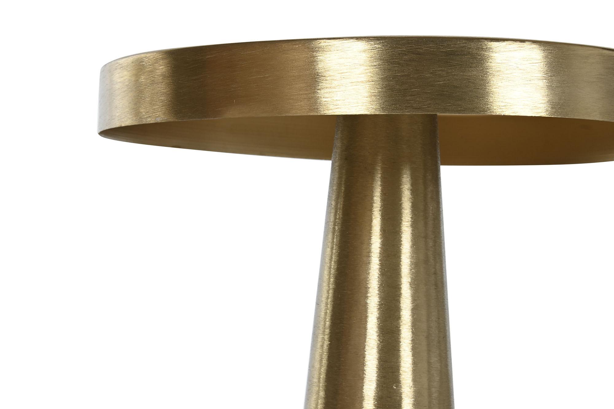 Product photograph of Modern Gold And Cream Round Side Table from Choice Furniture Superstore.