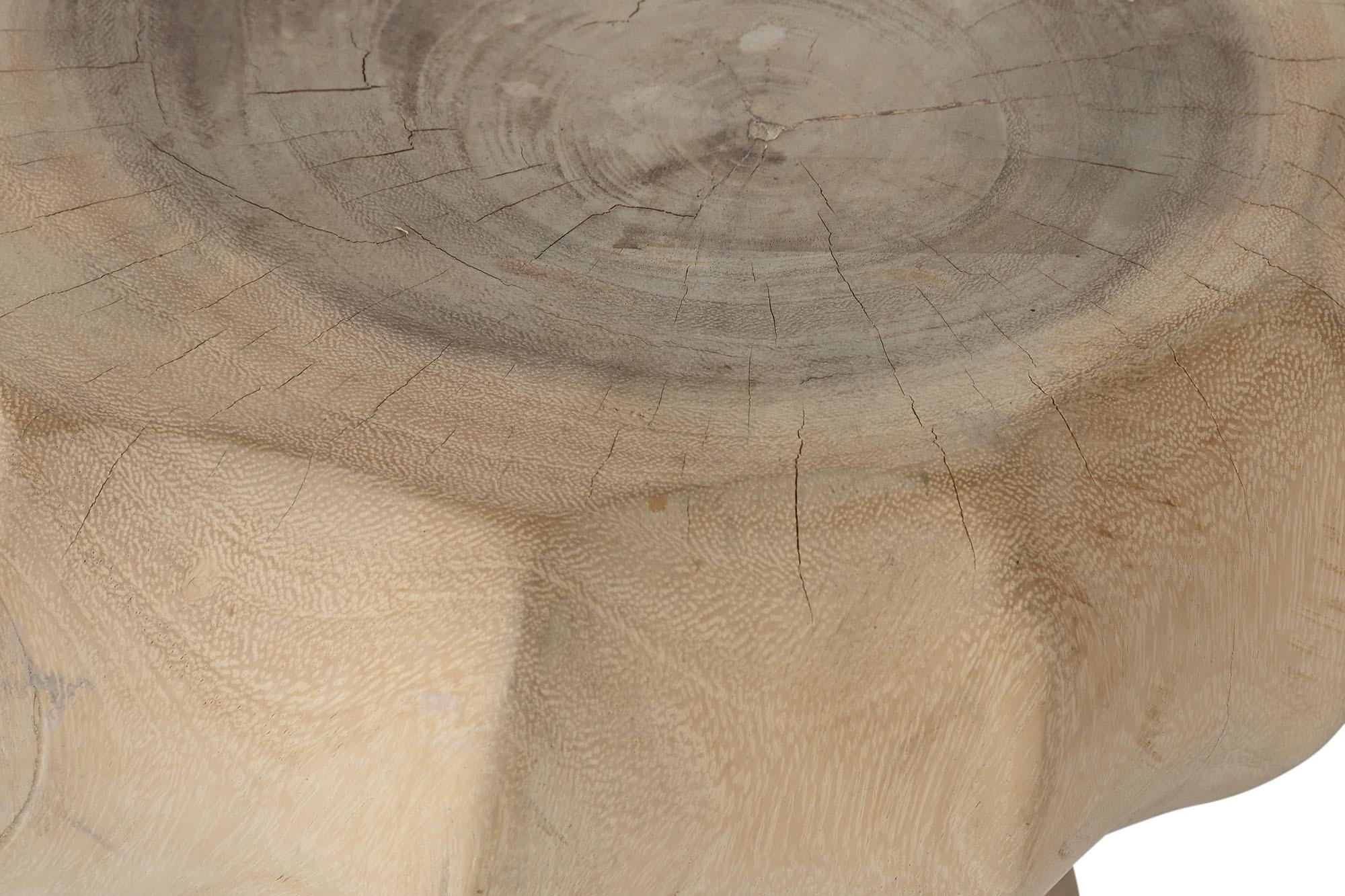 Product photograph of Natural Madera Mungur Carved Round Side Table from Choice Furniture Superstore.