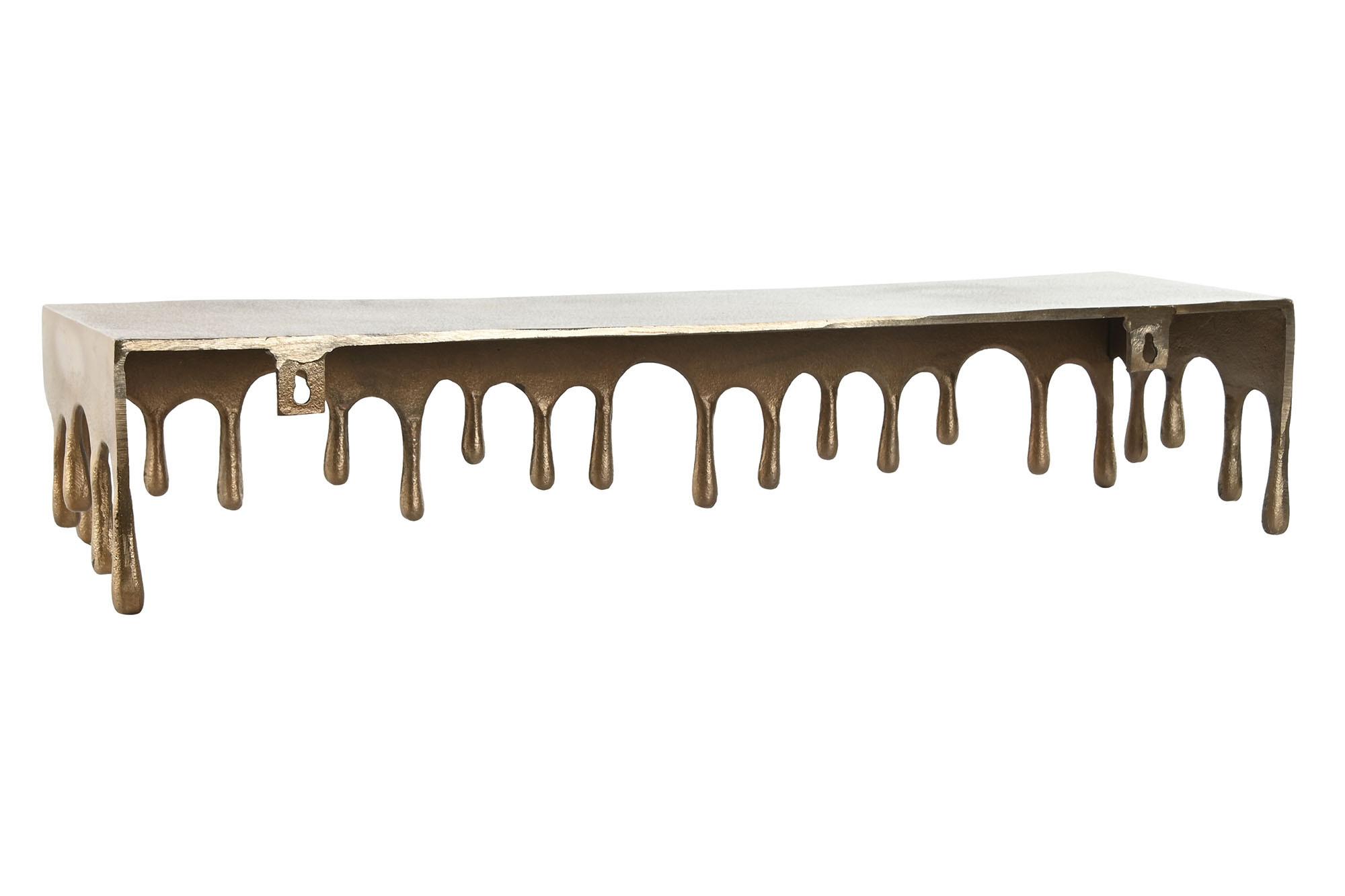 Product photograph of Antique Gold Aluminium Wall Shelf from Choice Furniture Superstore.