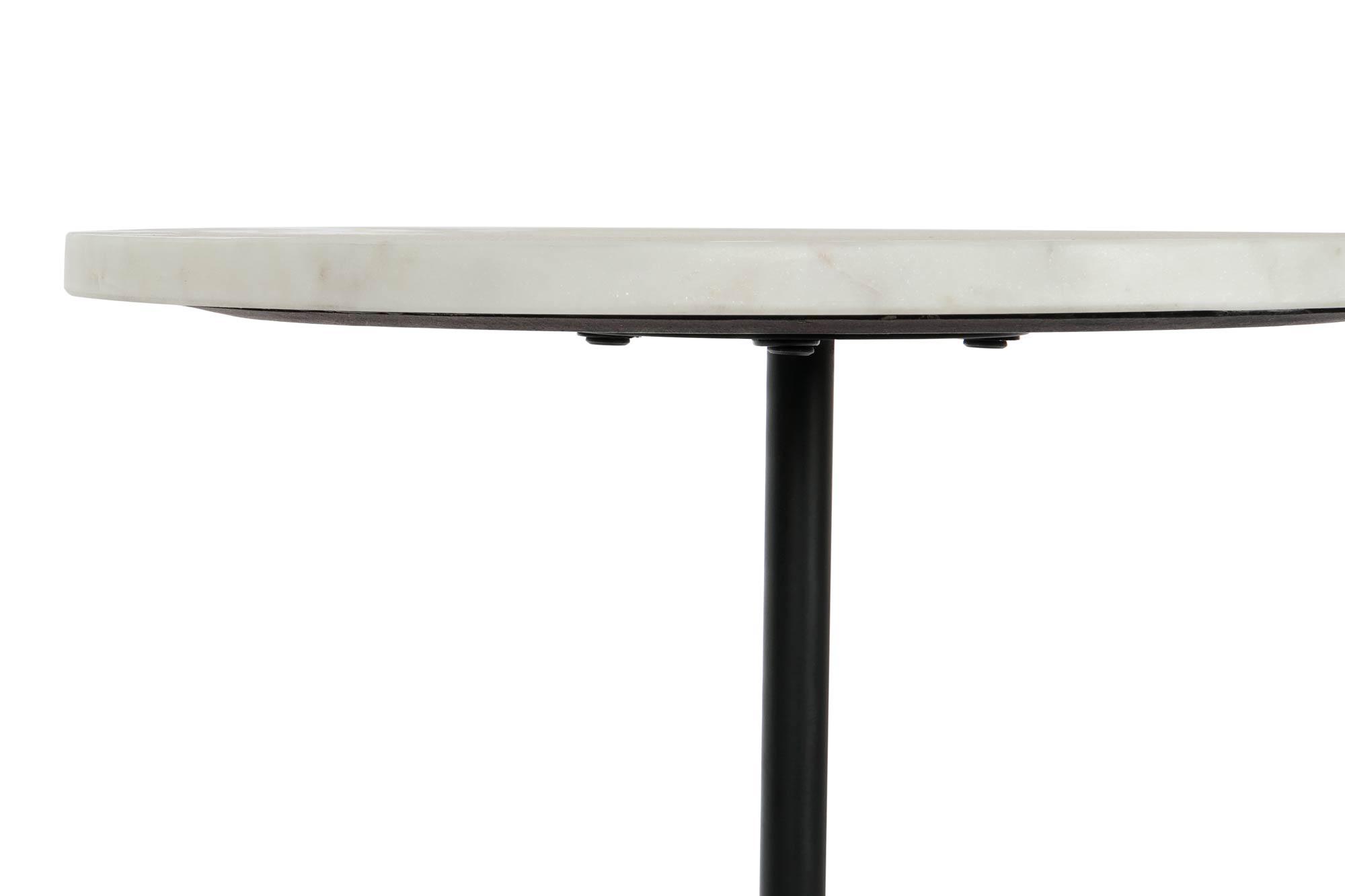 Product photograph of White Marble And Metal Round Side Table from Choice Furniture Superstore.