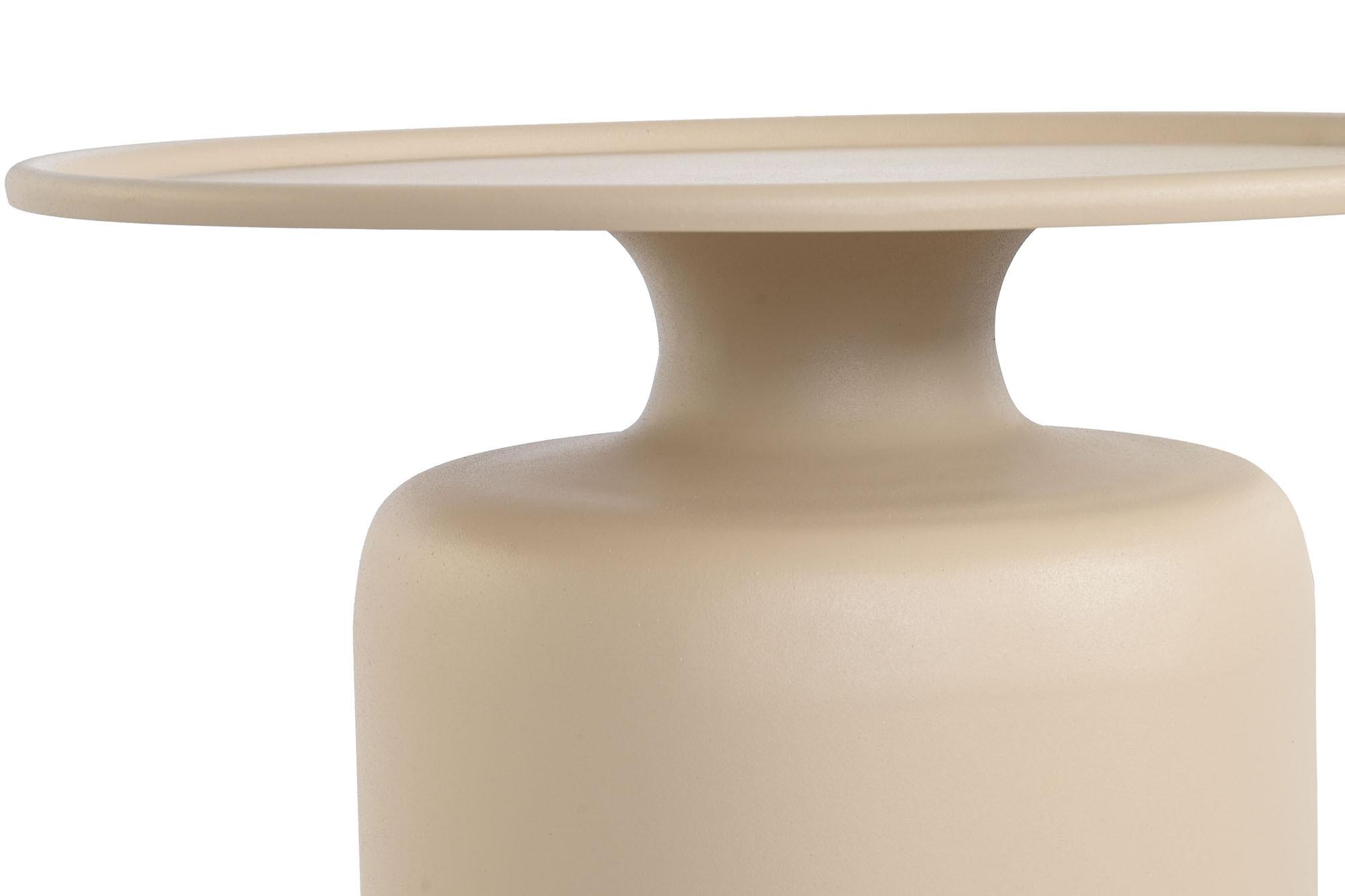 Product photograph of Urban Wrinkled Beige Round Side Table from Choice Furniture Superstore.