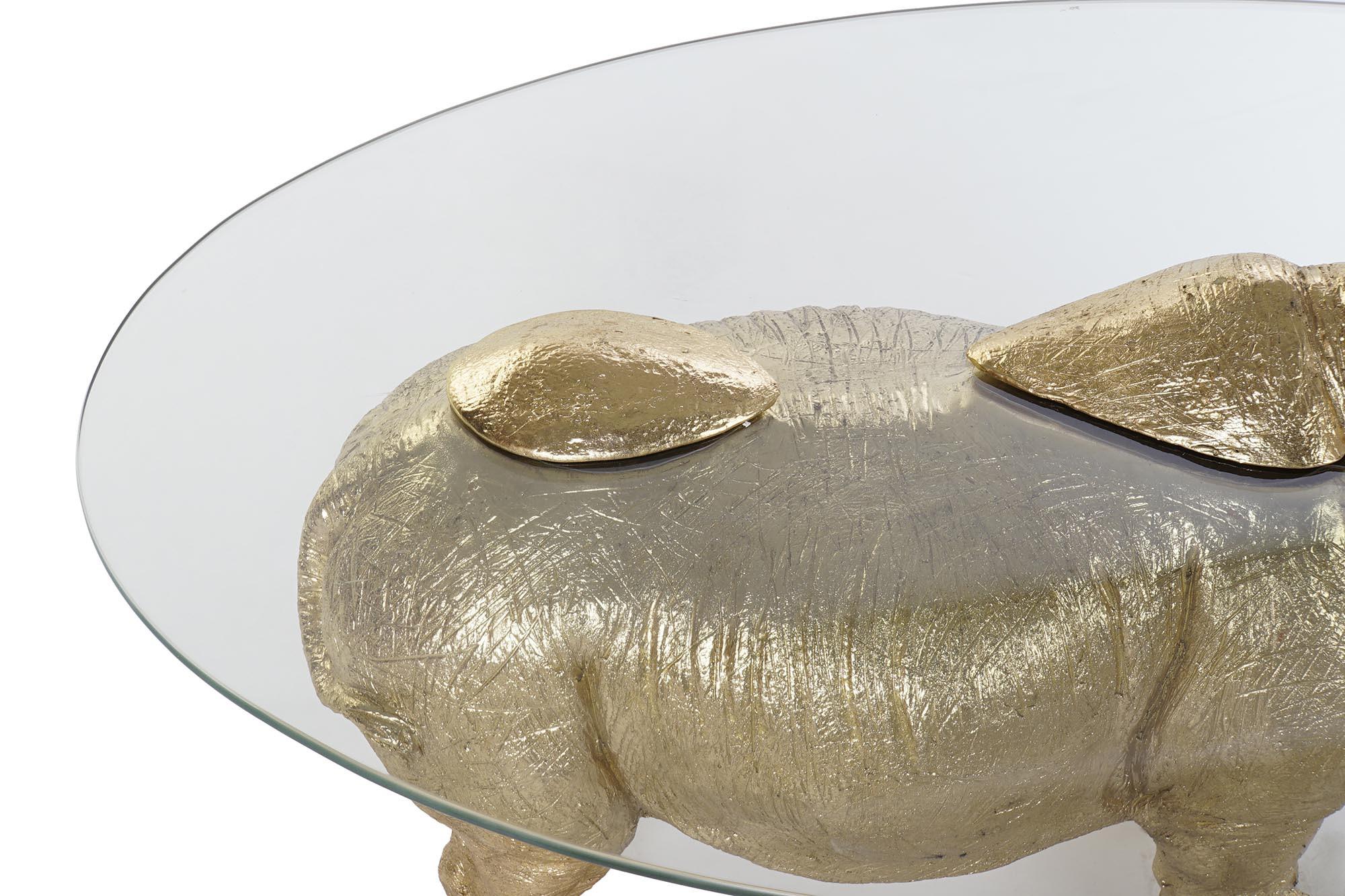 Product photograph of African Glass Top Gold Base Side Table from Choice Furniture Superstore.