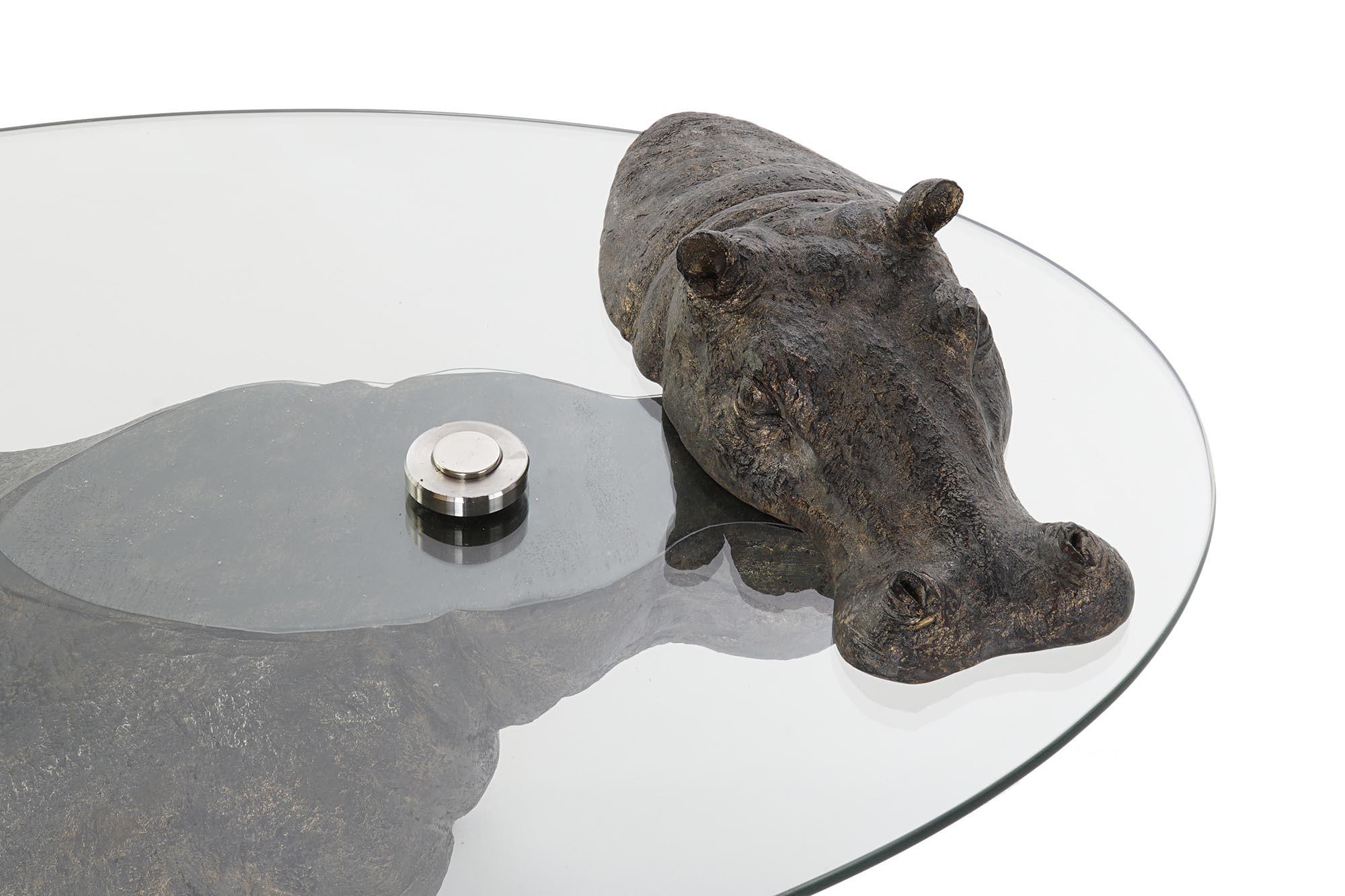 Product photograph of African Glass Top Copper Base Side Table from Choice Furniture Superstore.