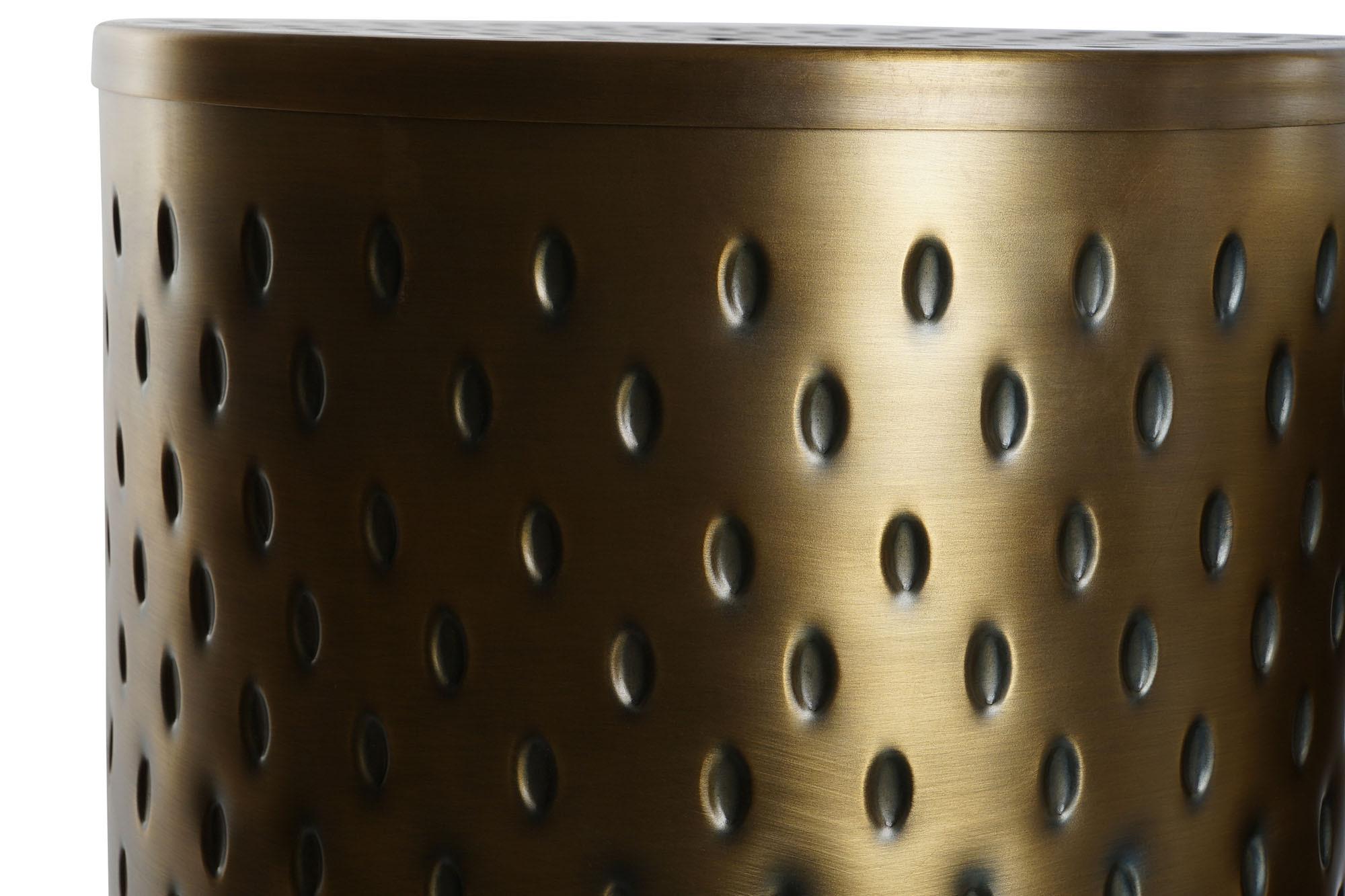 Product photograph of Gold Metal Set Of 2 Round Side Tables from Choice Furniture Superstore.
