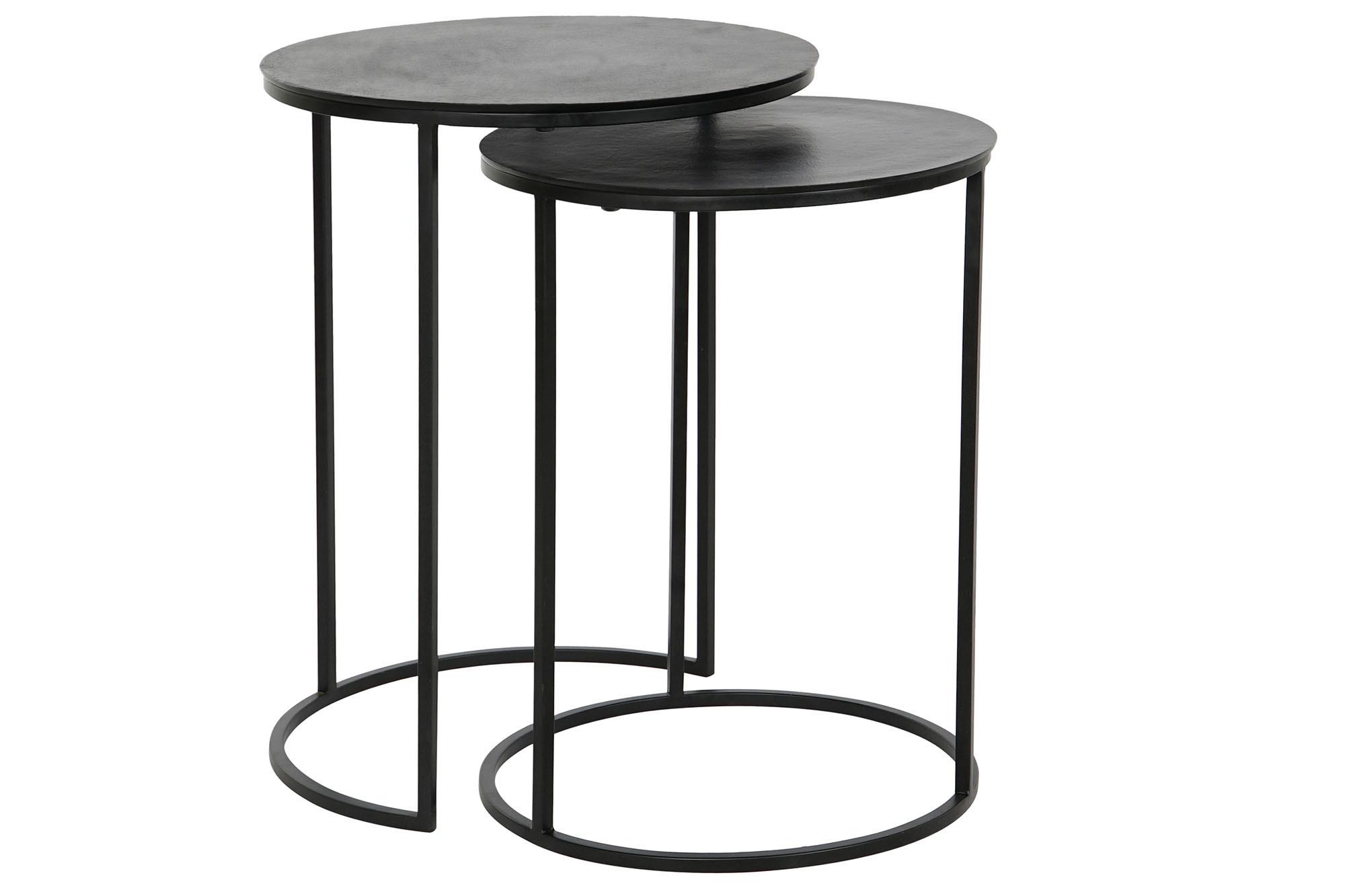 Product photograph of Loft Set Of 2 Black Metal Round Side Table from Choice Furniture Superstore.