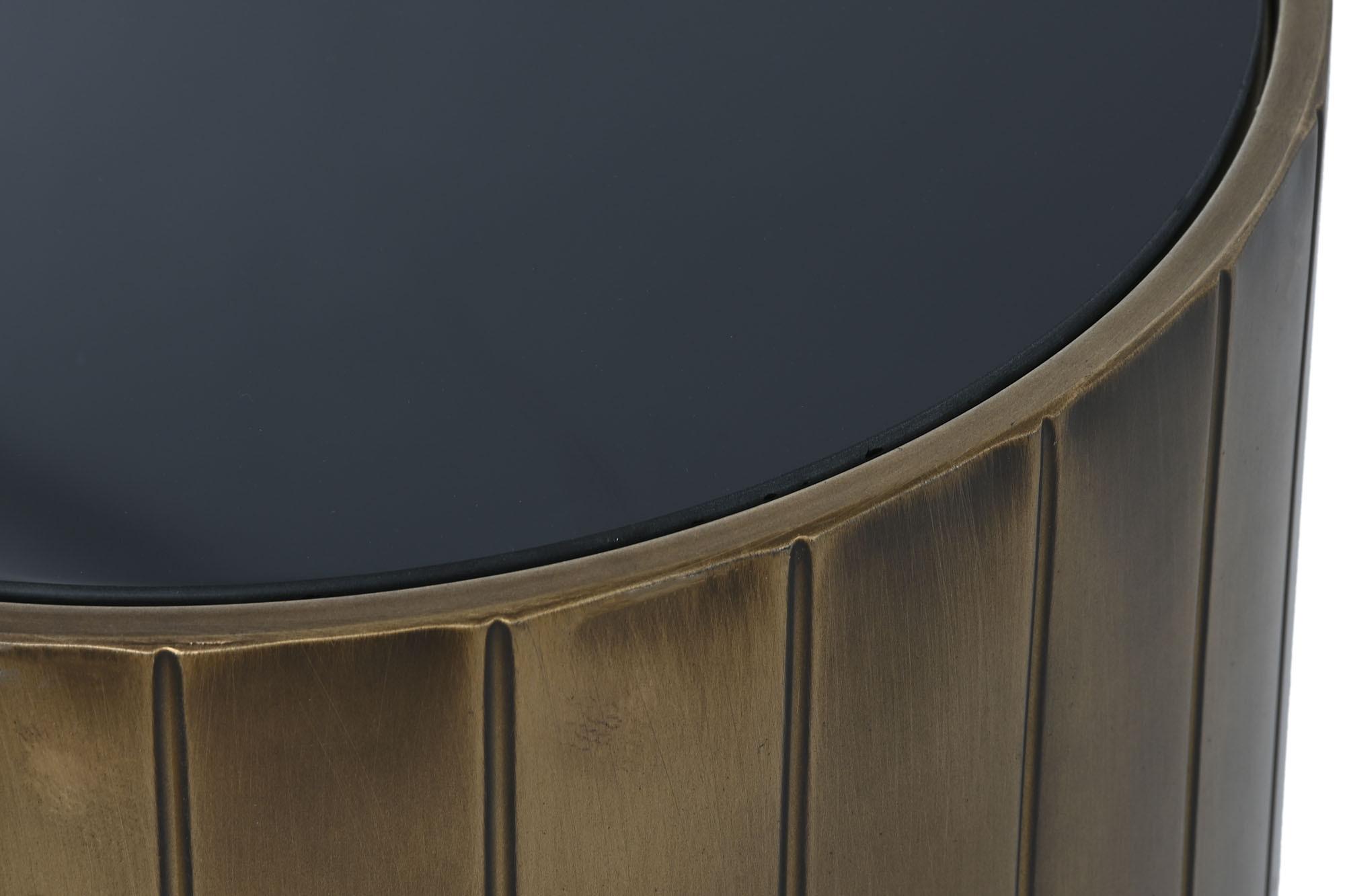 Product photograph of Modern Set Of 2 Black Glass Top Round Side Table from Choice Furniture Superstore.