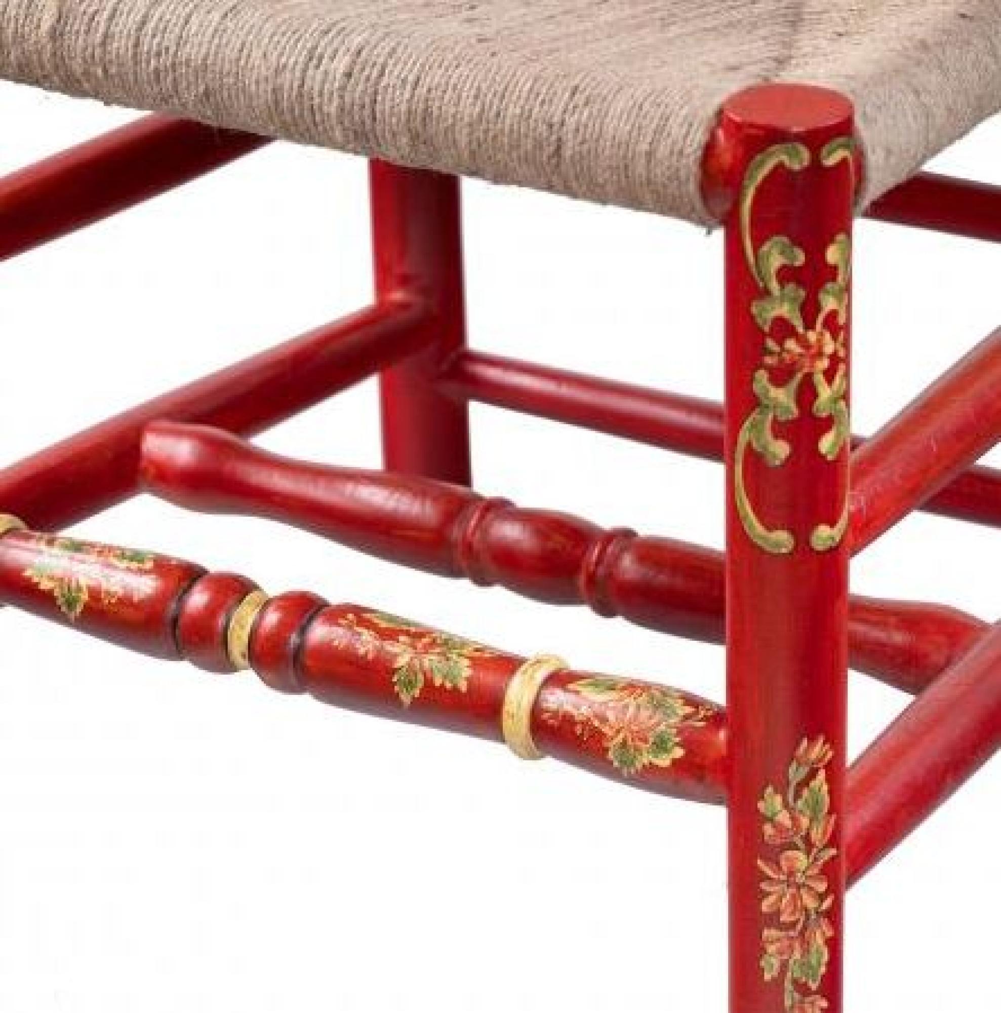 Product photograph of Set Of 2 Meerut Red Floral Design Wooden Dining Chair from Choice Furniture Superstore.