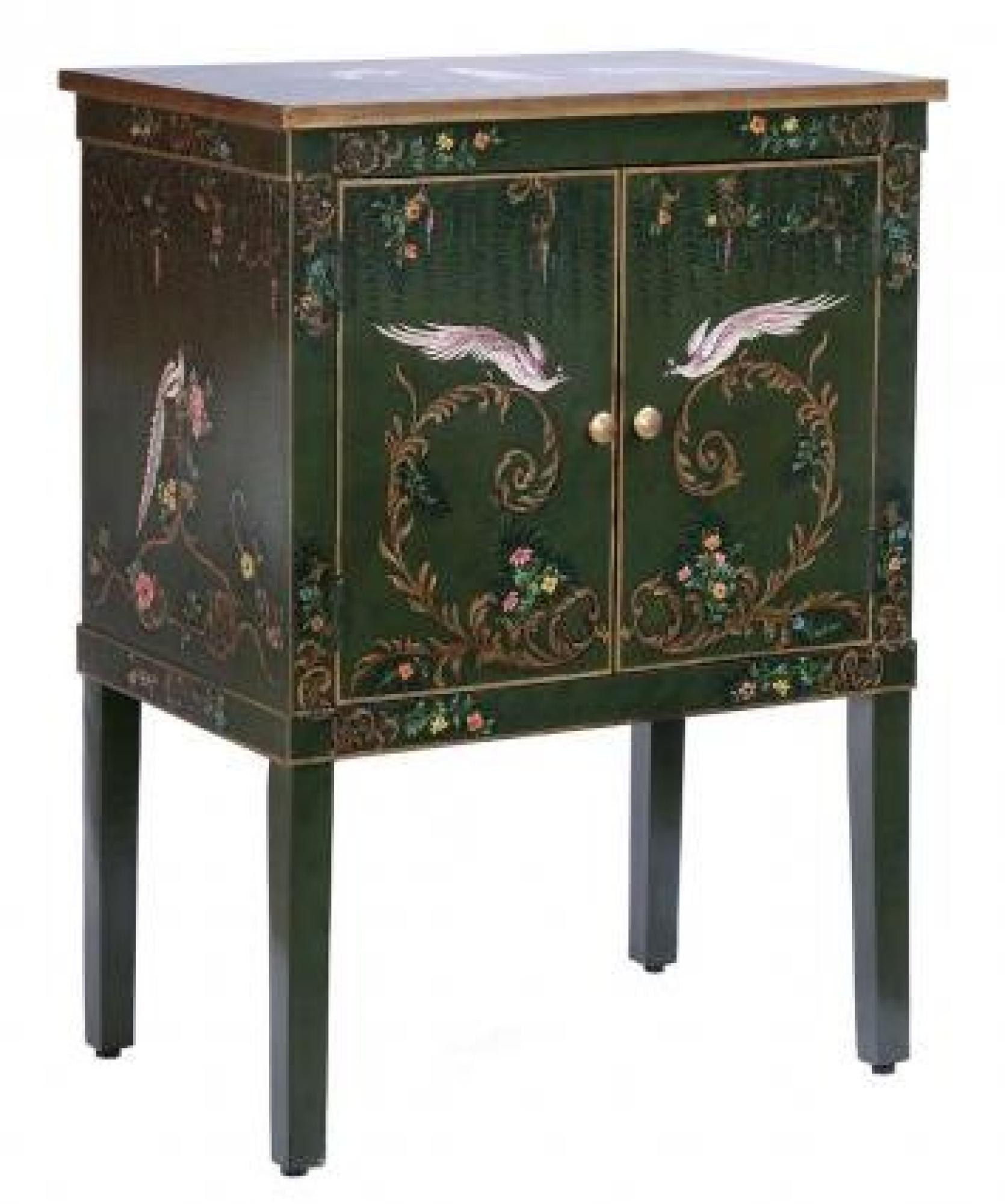 Product photograph of Meerut Green Fountain Design 2 Door Bedside Cabinet from Choice Furniture Superstore.