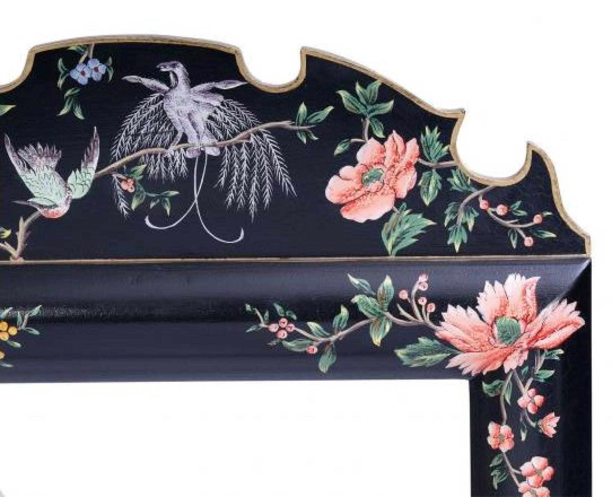 Product photograph of Meerut Black Lyre Bird Design Dressing Mirror from Choice Furniture Superstore.