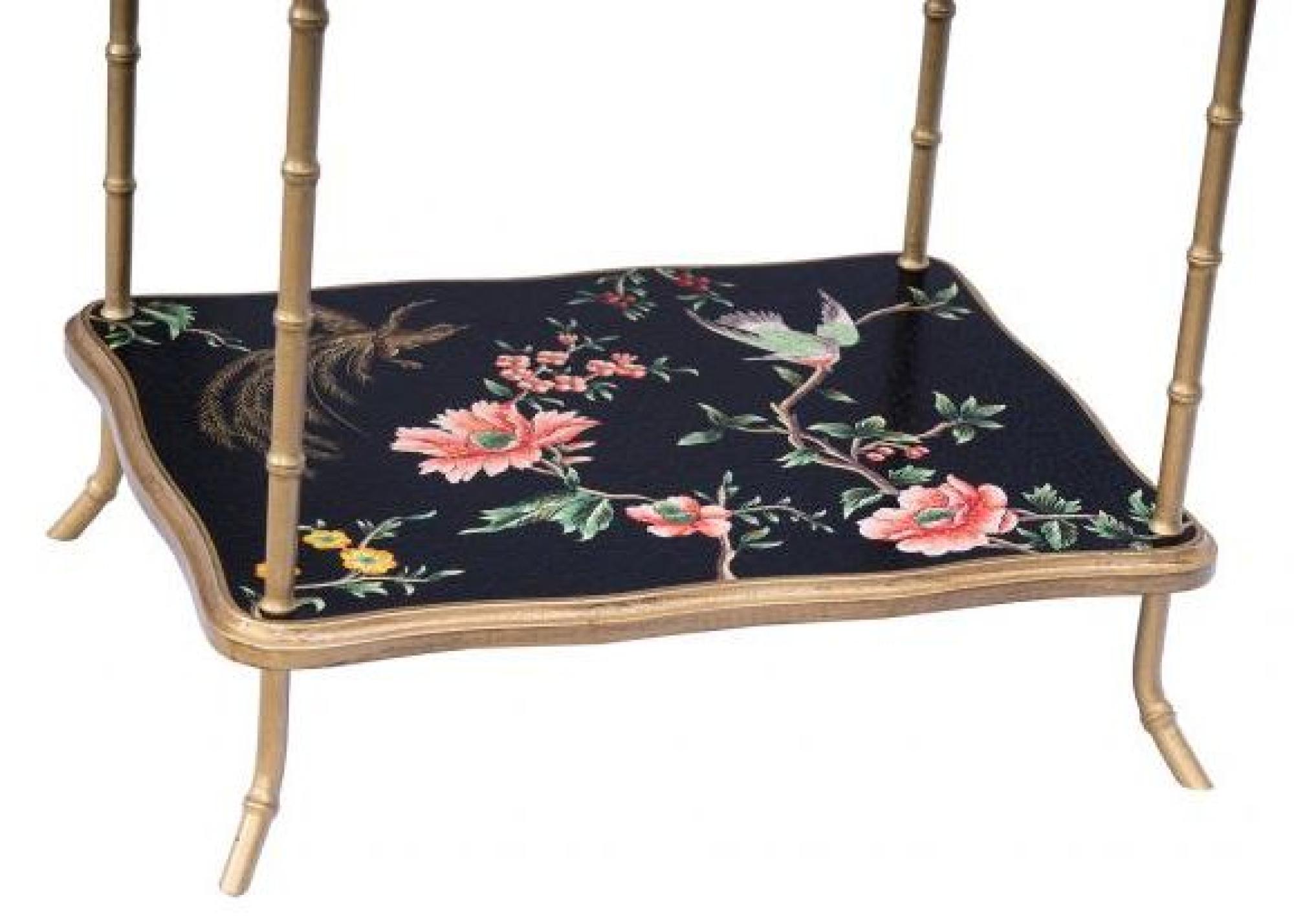 Product photograph of Meerut Black Lyre Bird Design Side Table from Choice Furniture Superstore.