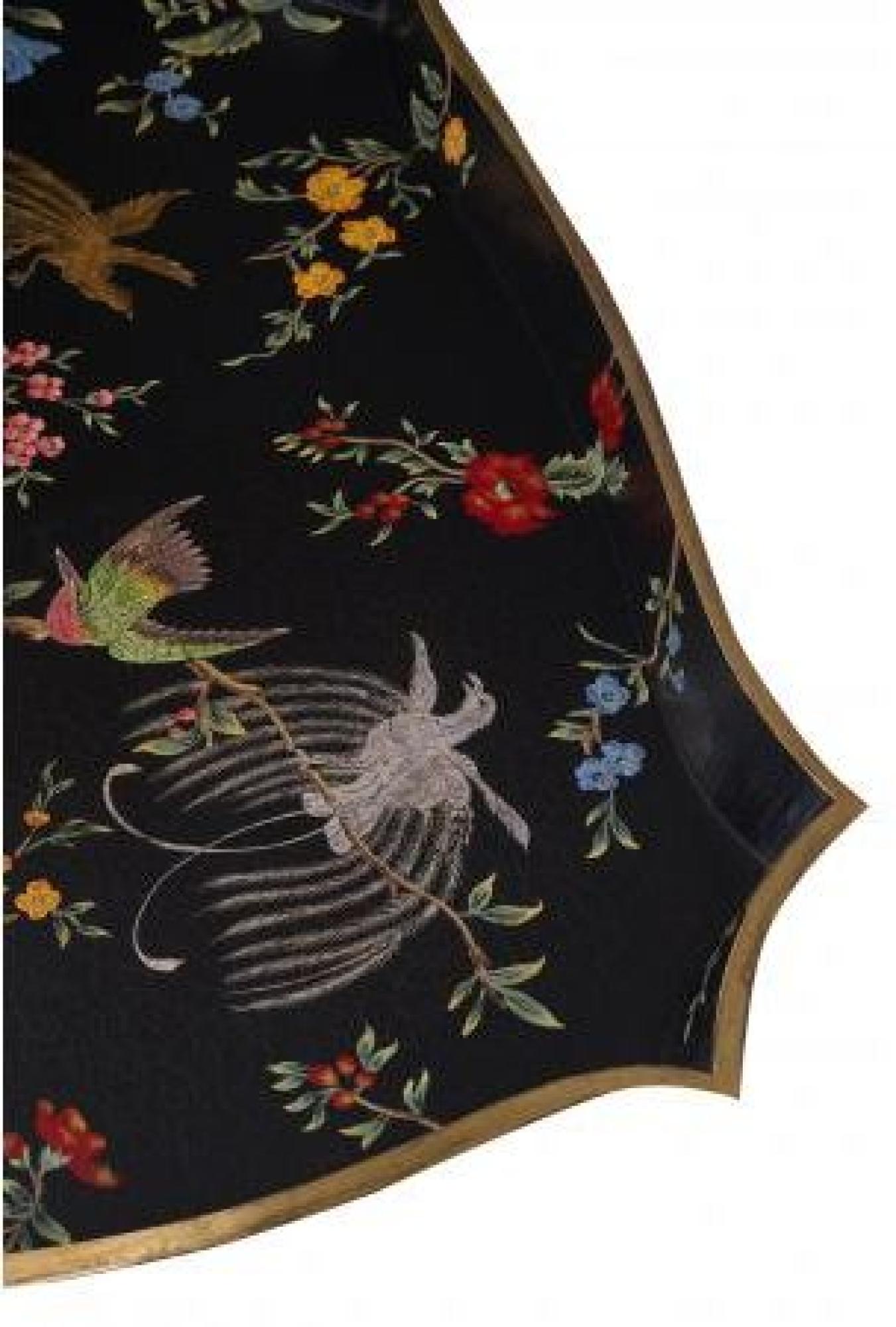 Product photograph of Meerut Black Lyre Bird Design Tray Stand from Choice Furniture Superstore.