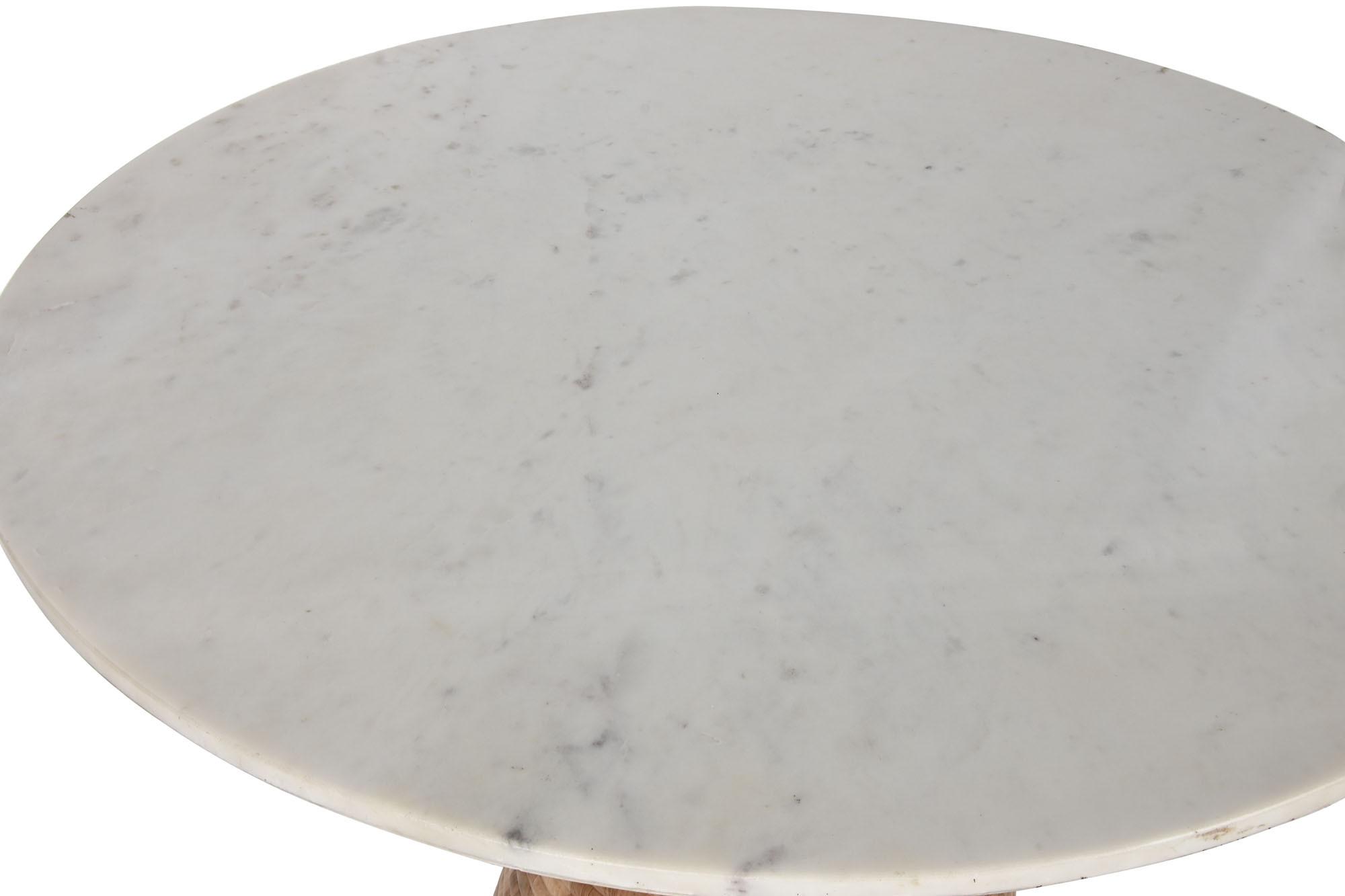 Product photograph of Modern White Marble 2 Seater Round Pedestal Dining Table from Choice Furniture Superstore.