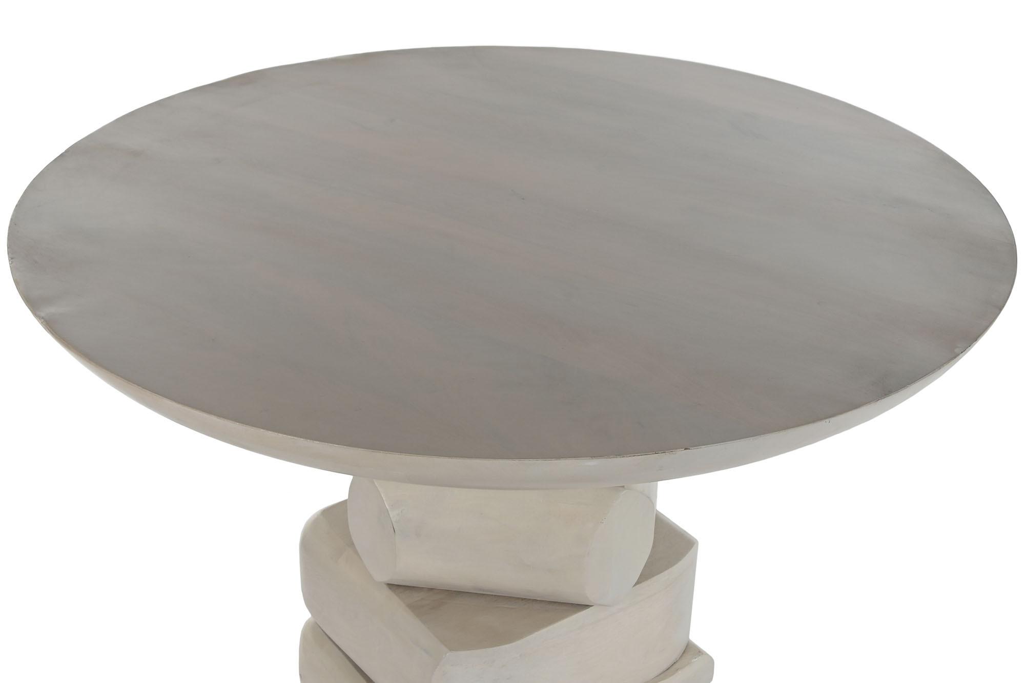 Product photograph of Indore White Mango Wood 2 Seater Round Pedestal Dining Table from Choice Furniture Superstore.