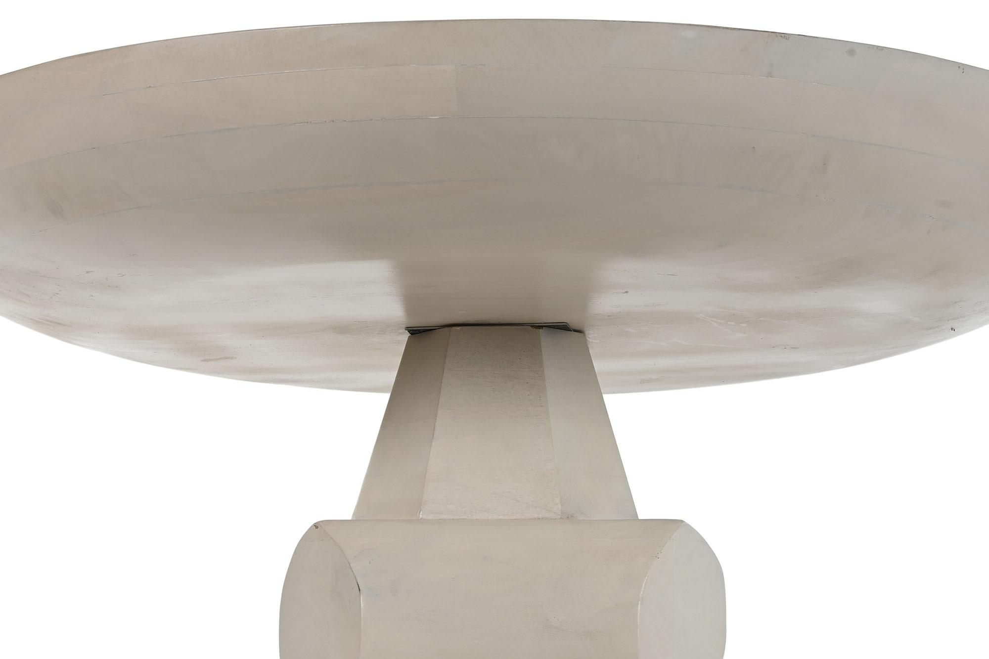 Product photograph of Indore White Mango Wood 2 Seater Round Pedestal Dining Table from Choice Furniture Superstore.