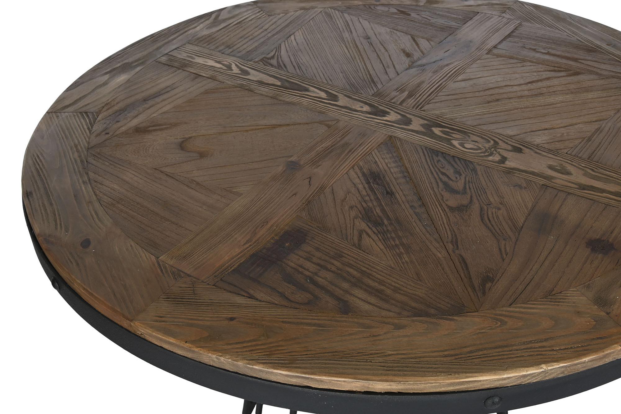 Product photograph of Shabby Wooden 2 Seater Round Dining Table With Metal Cone Base from Choice Furniture Superstore.