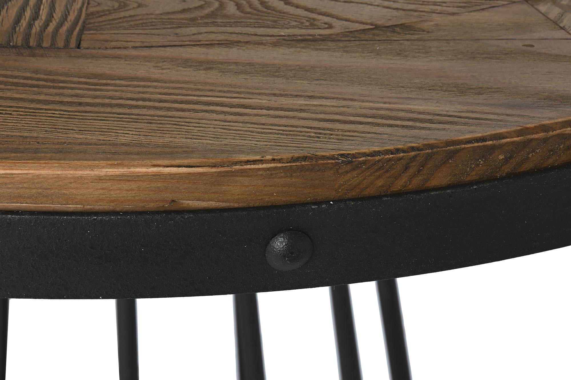 Product photograph of Shabby Wooden 2 Seater Round Dining Table With Metal Cone Base from Choice Furniture Superstore.