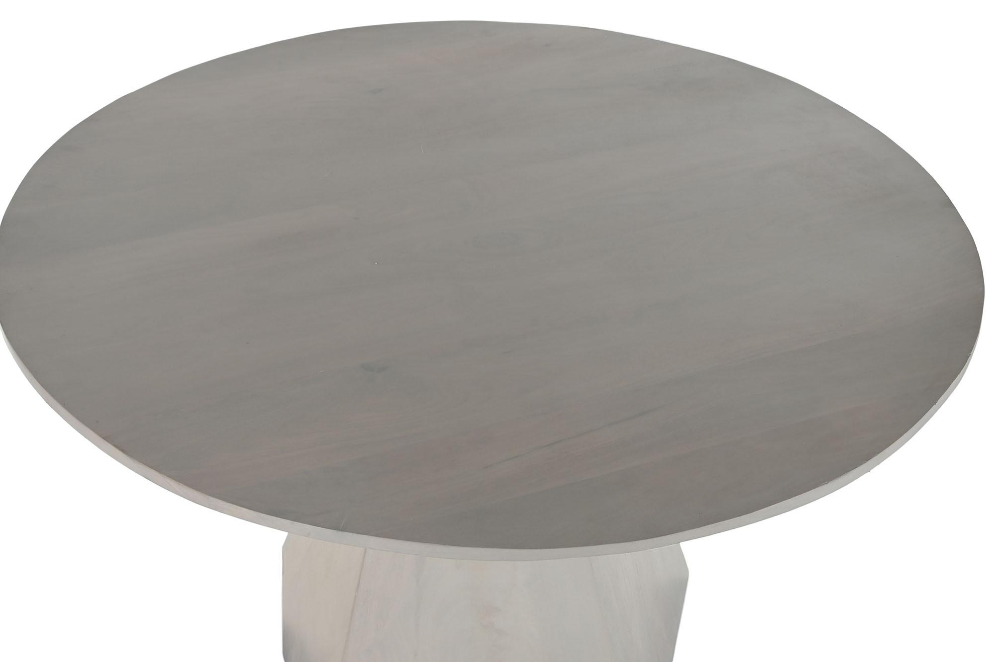 Product photograph of Indore White Mango Wood 4 Seater Round Pedestal Dining Table from Choice Furniture Superstore.