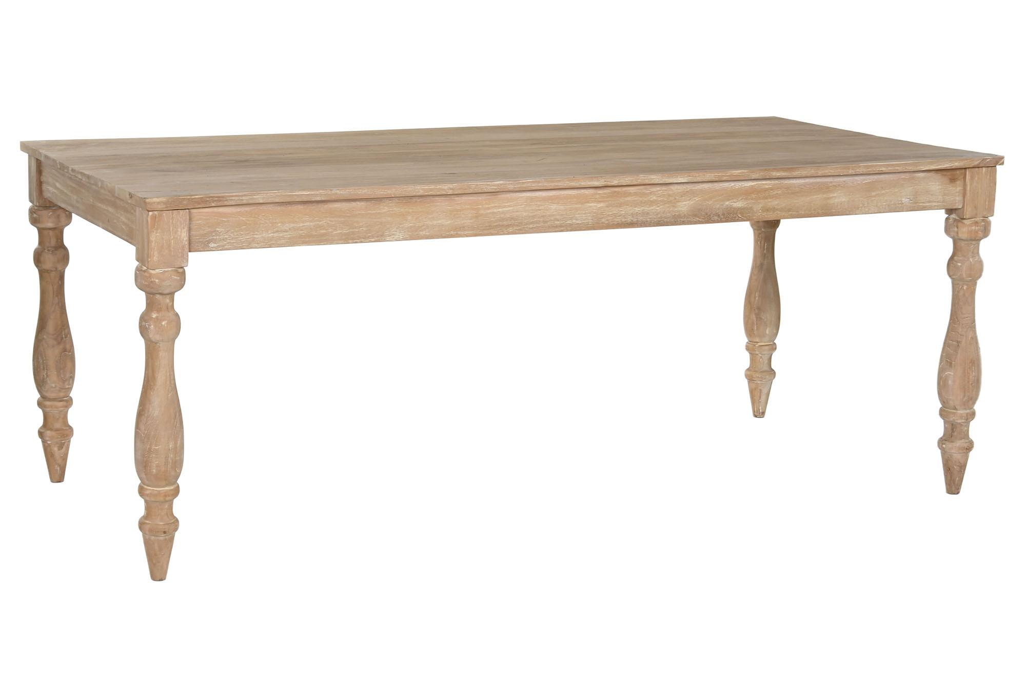 Product photograph of Decape White Teak 6 Seater Dining Table from Choice Furniture Superstore.