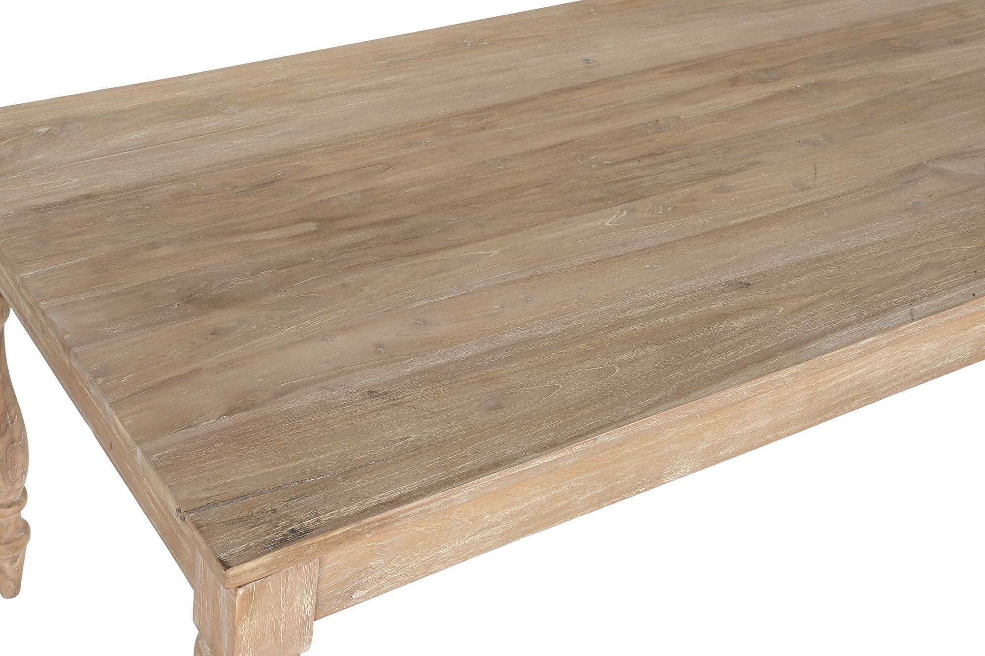 Product photograph of Decape White Teak 6 Seater Dining Table from Choice Furniture Superstore.