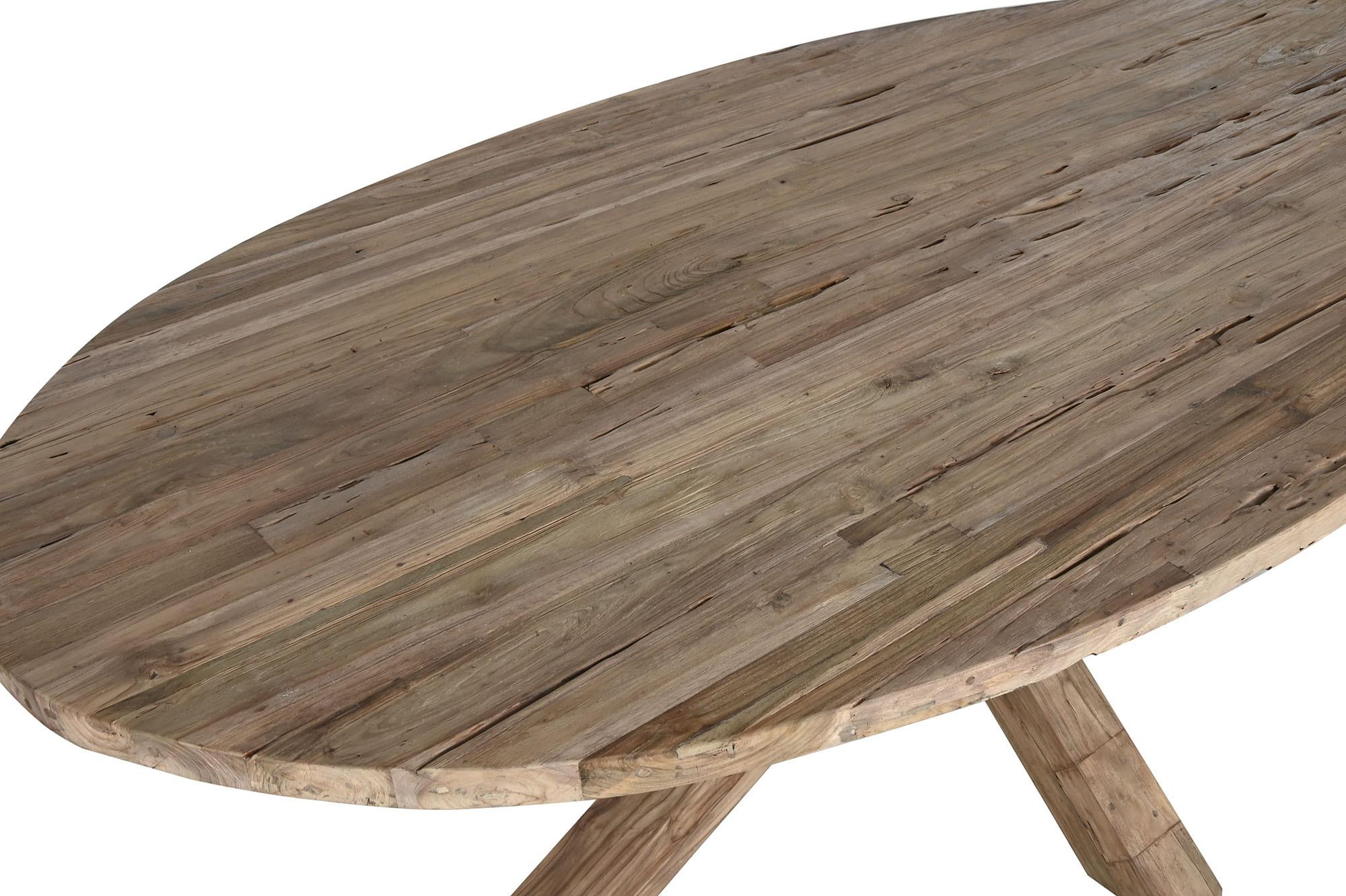 Product photograph of Reciclada 8 Seater Oval Dining Table With Black Spider Legs from Choice Furniture Superstore.