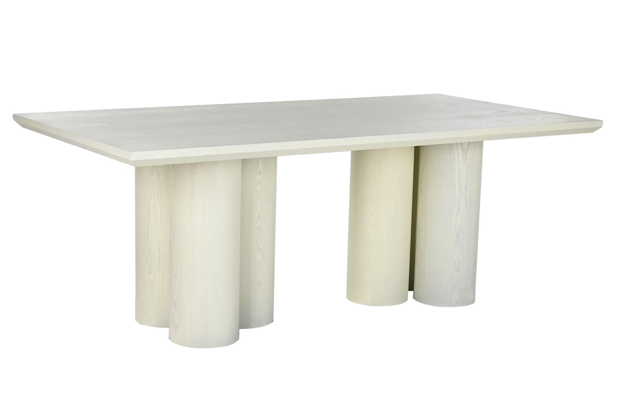 Product photograph of Modern White Wood 8 Seater Double Pedestal Dining Table from Choice Furniture Superstore.
