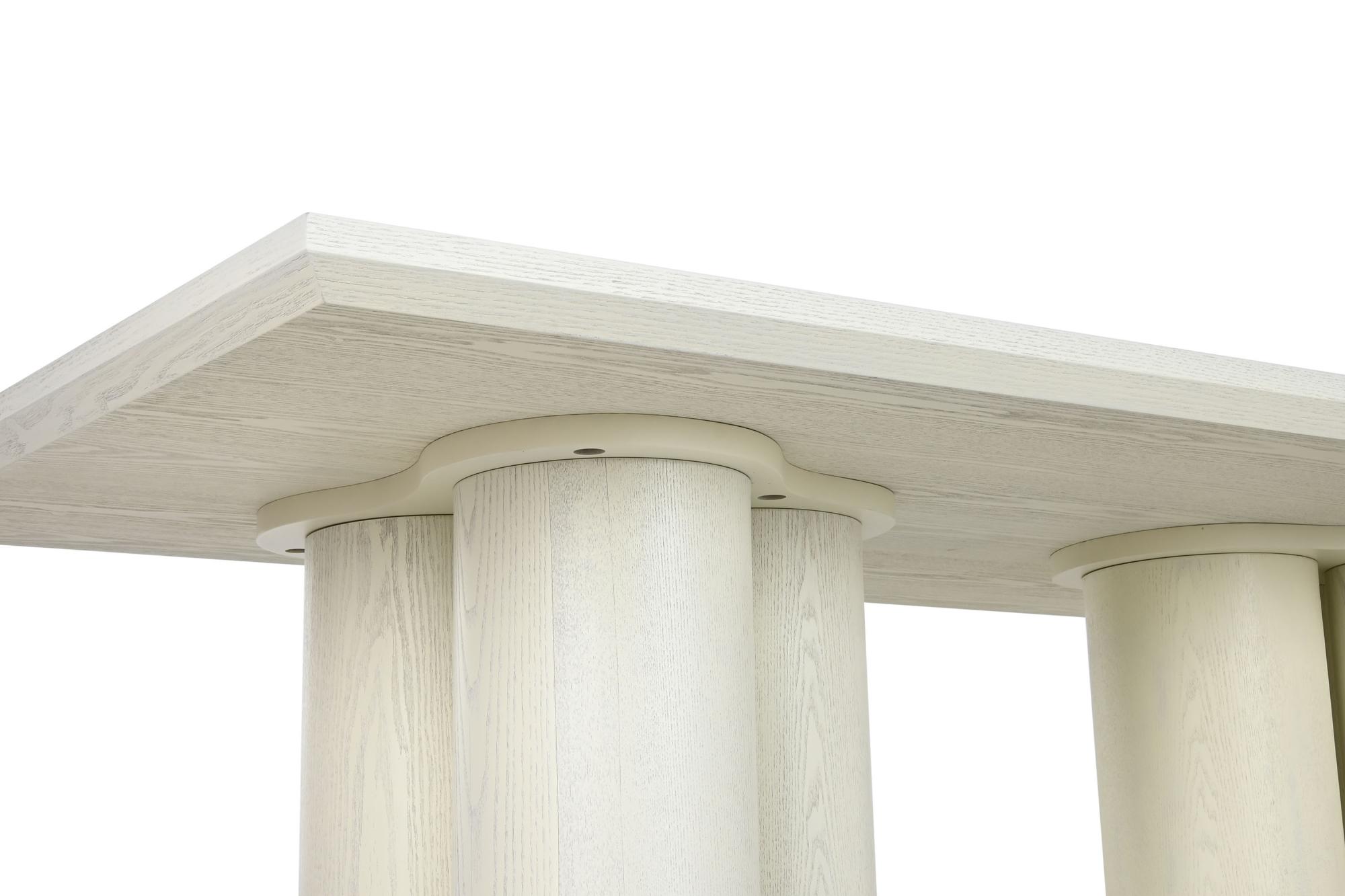Product photograph of Modern White Wood 8 Seater Double Pedestal Dining Table from Choice Furniture Superstore.