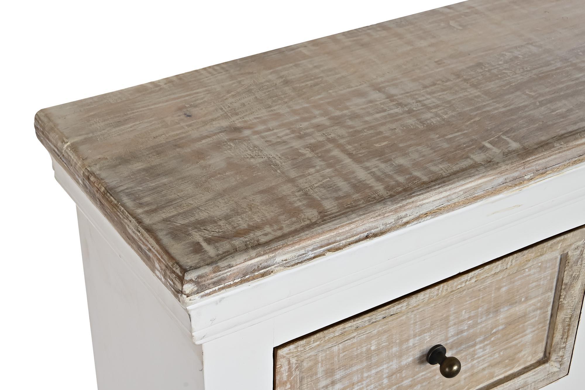 Product photograph of Romantic White Mango Wood Small Sideboard - 2 Doors from Choice Furniture Superstore.