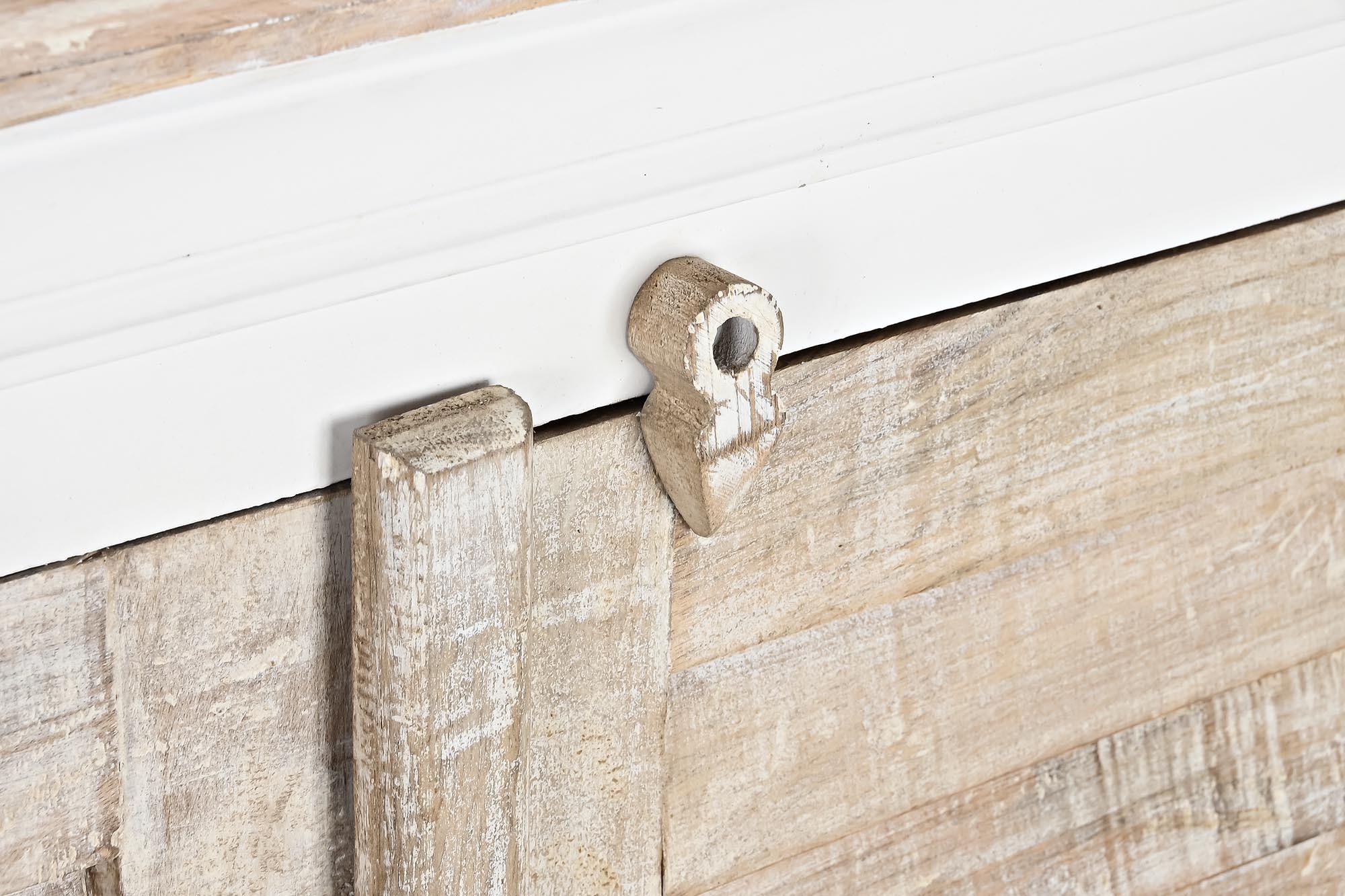 Product photograph of Romantic White Mango Wood Small Sideboard - 2 Doors from Choice Furniture Superstore.